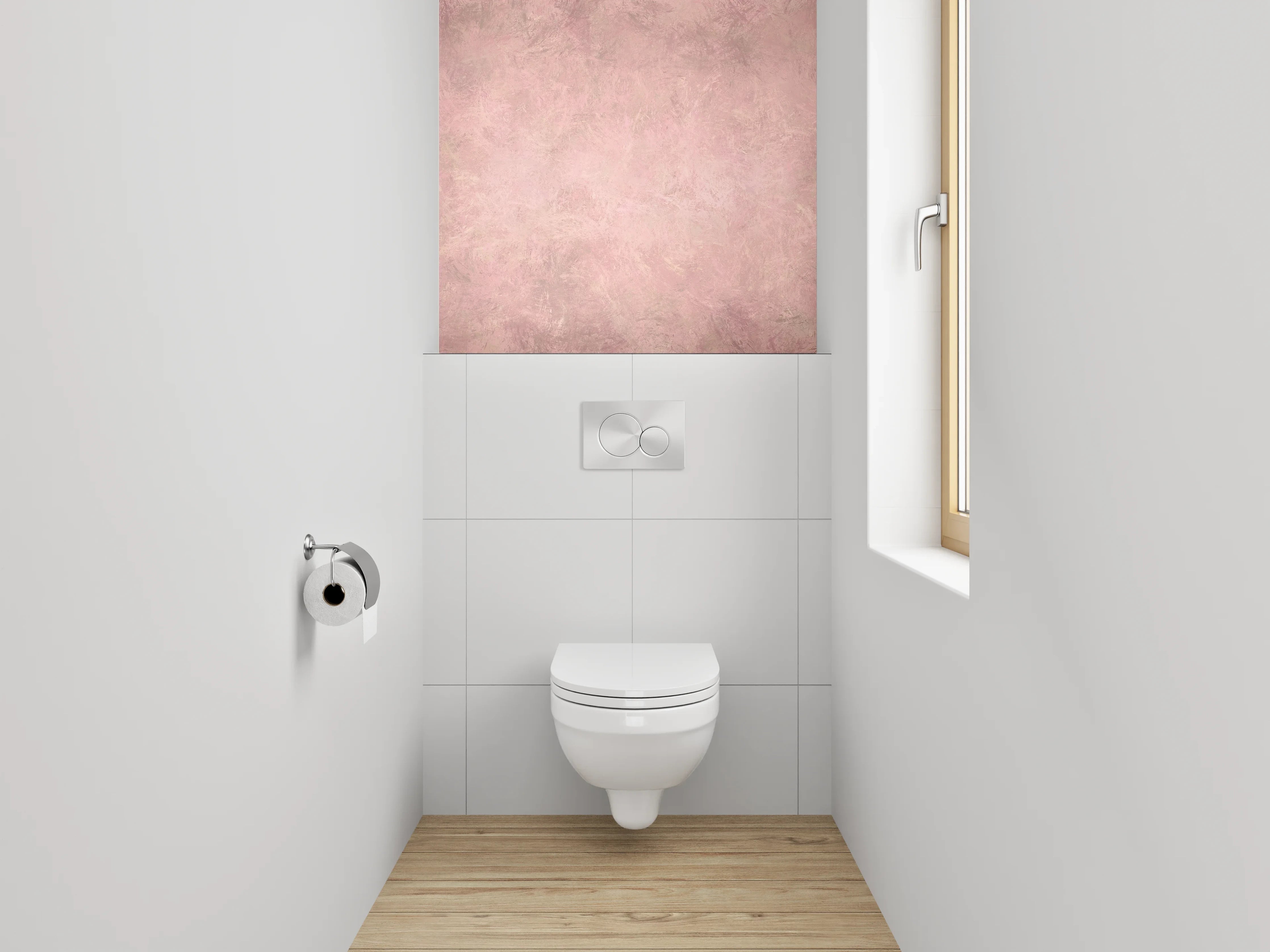 WC-Rückwand - Pastellrosa Marmor-Optik Wanddekor