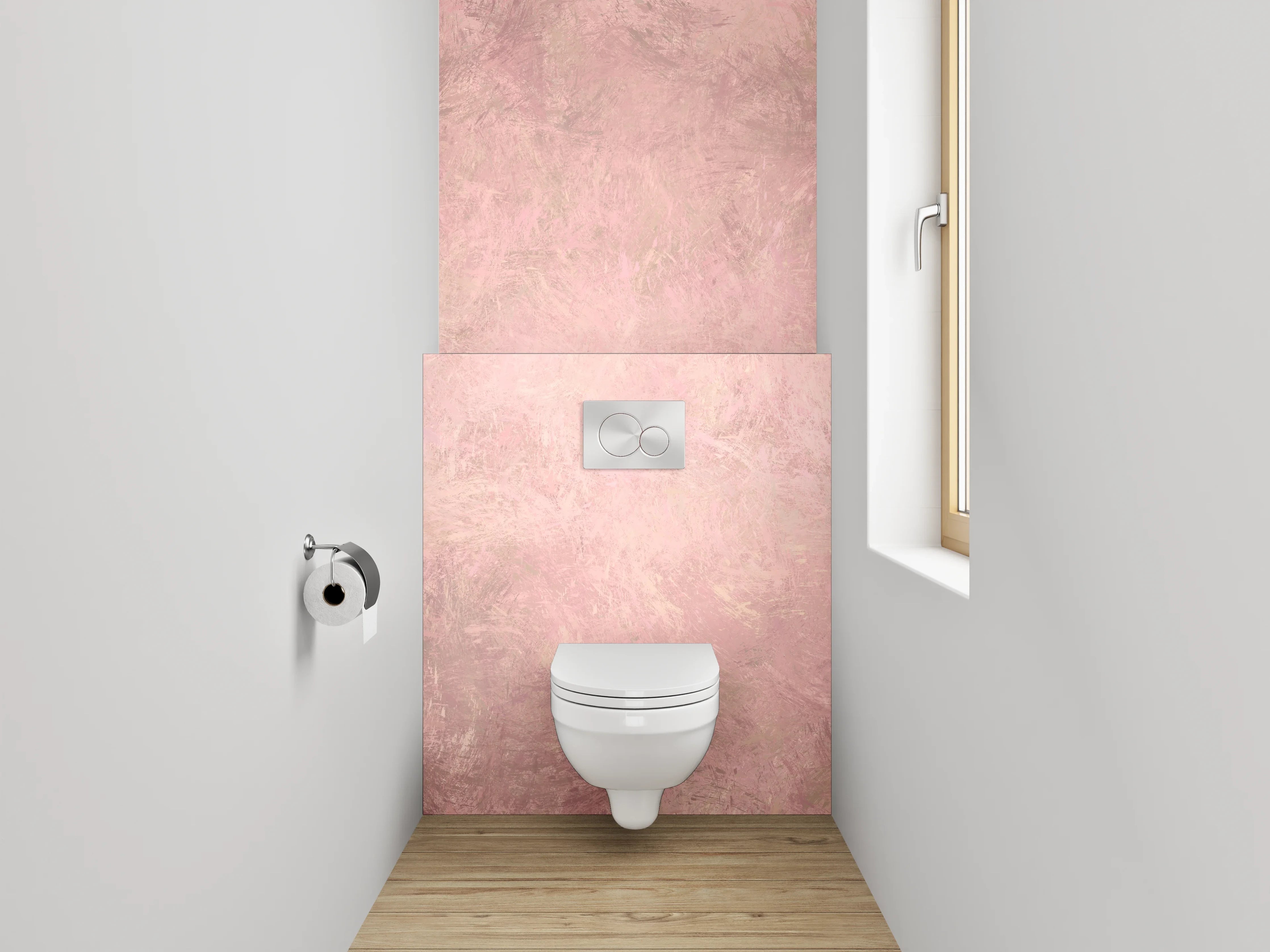 WC-Rückwand - Pastellrosa Marmor-Optik Wanddekor