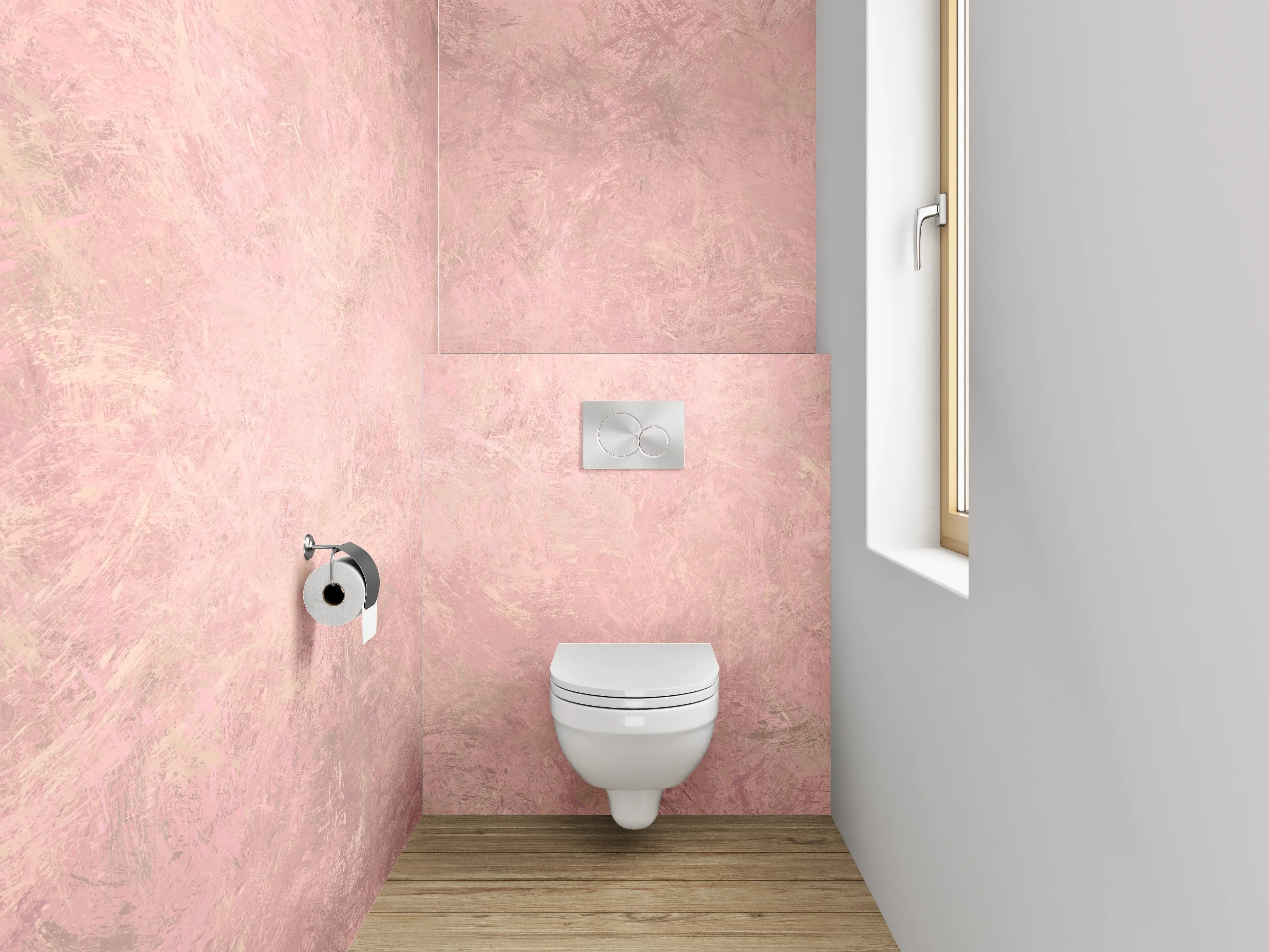WC-Rückwand - Pastellrosa Marmor-Optik Wanddekor