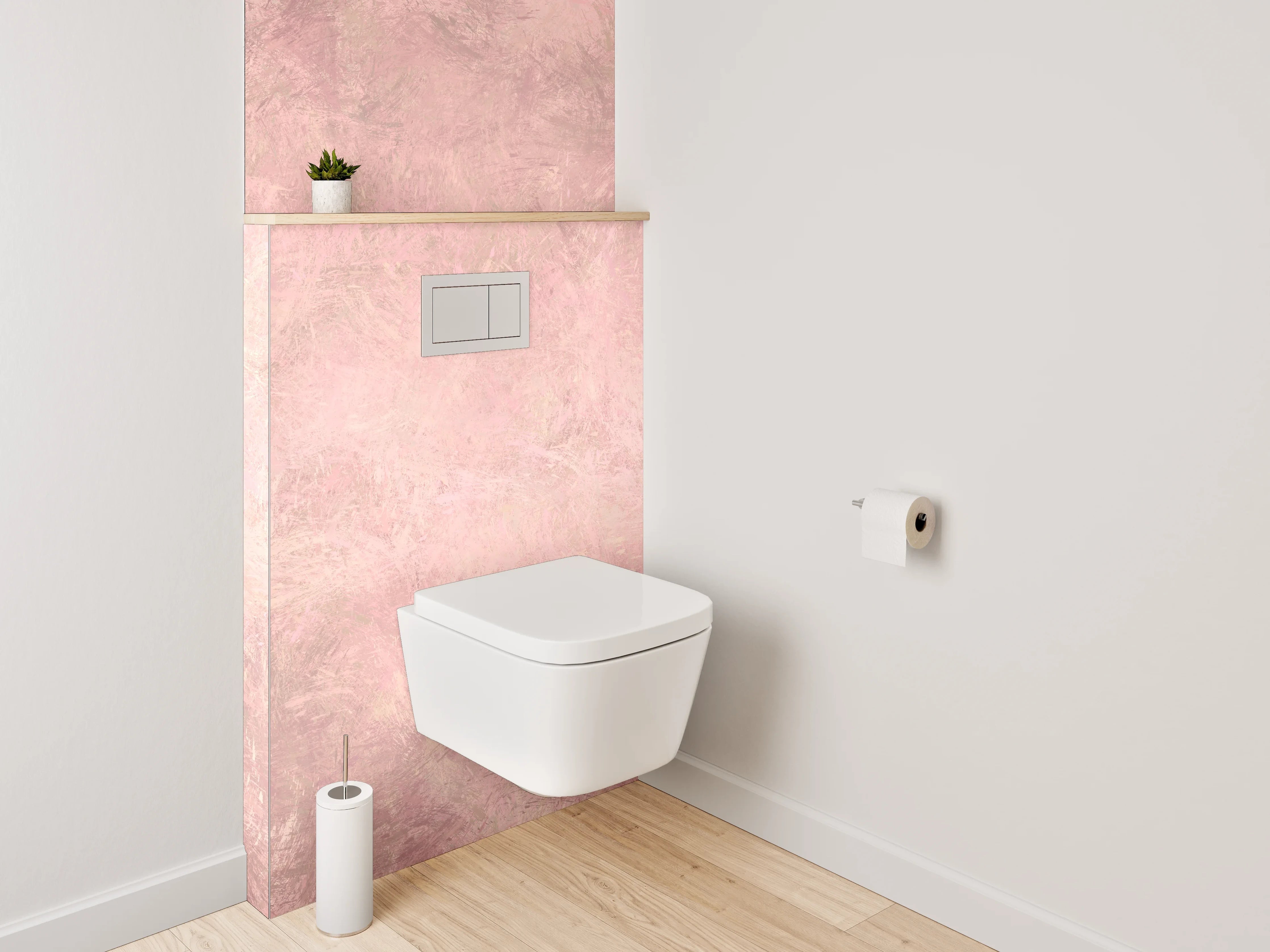 WC-Rückwand - Pastellrosa Marmor-Optik Wanddekor