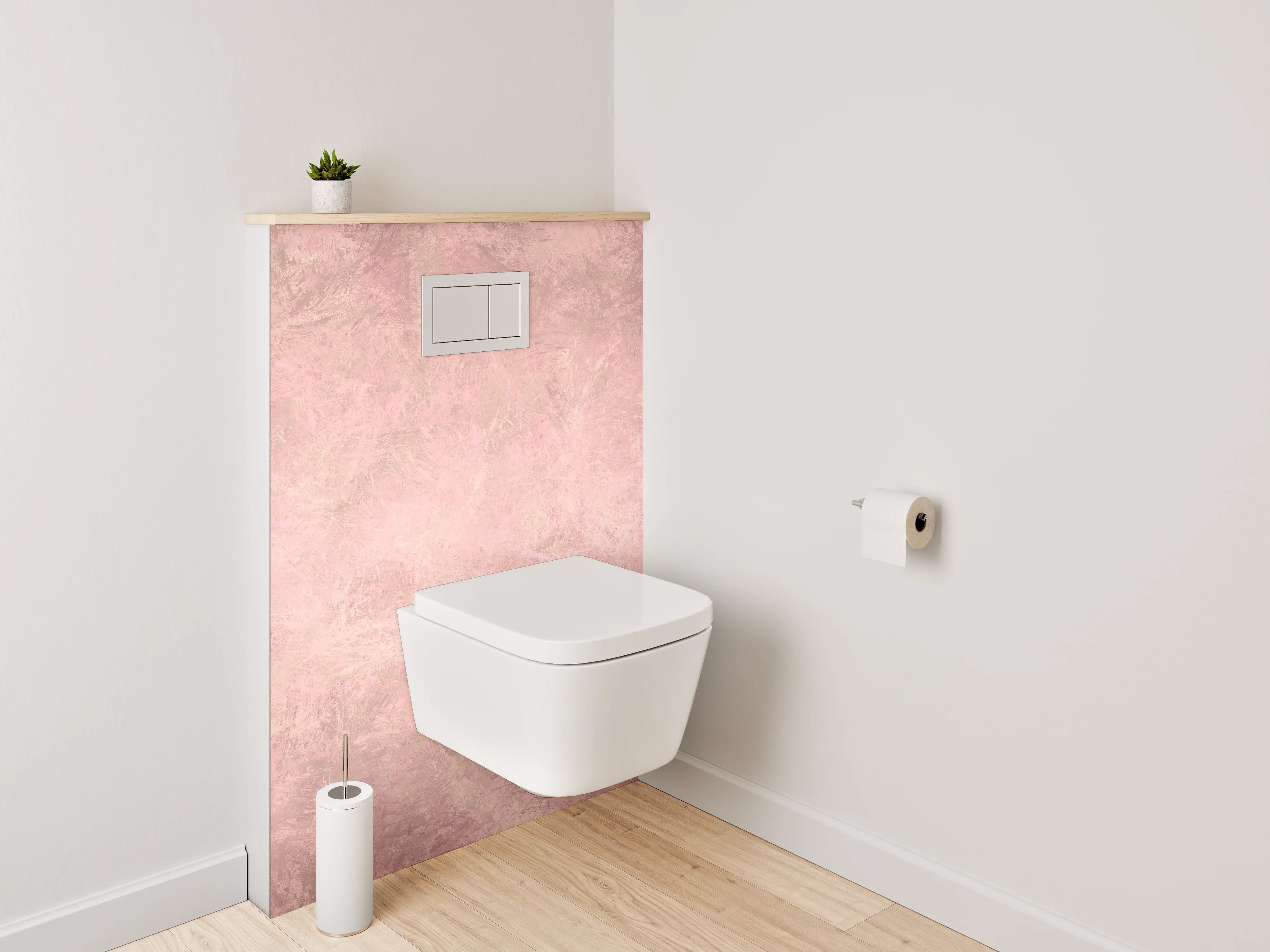 WC-Rückwand - Pastellrosa Marmor-Optik Wanddekor