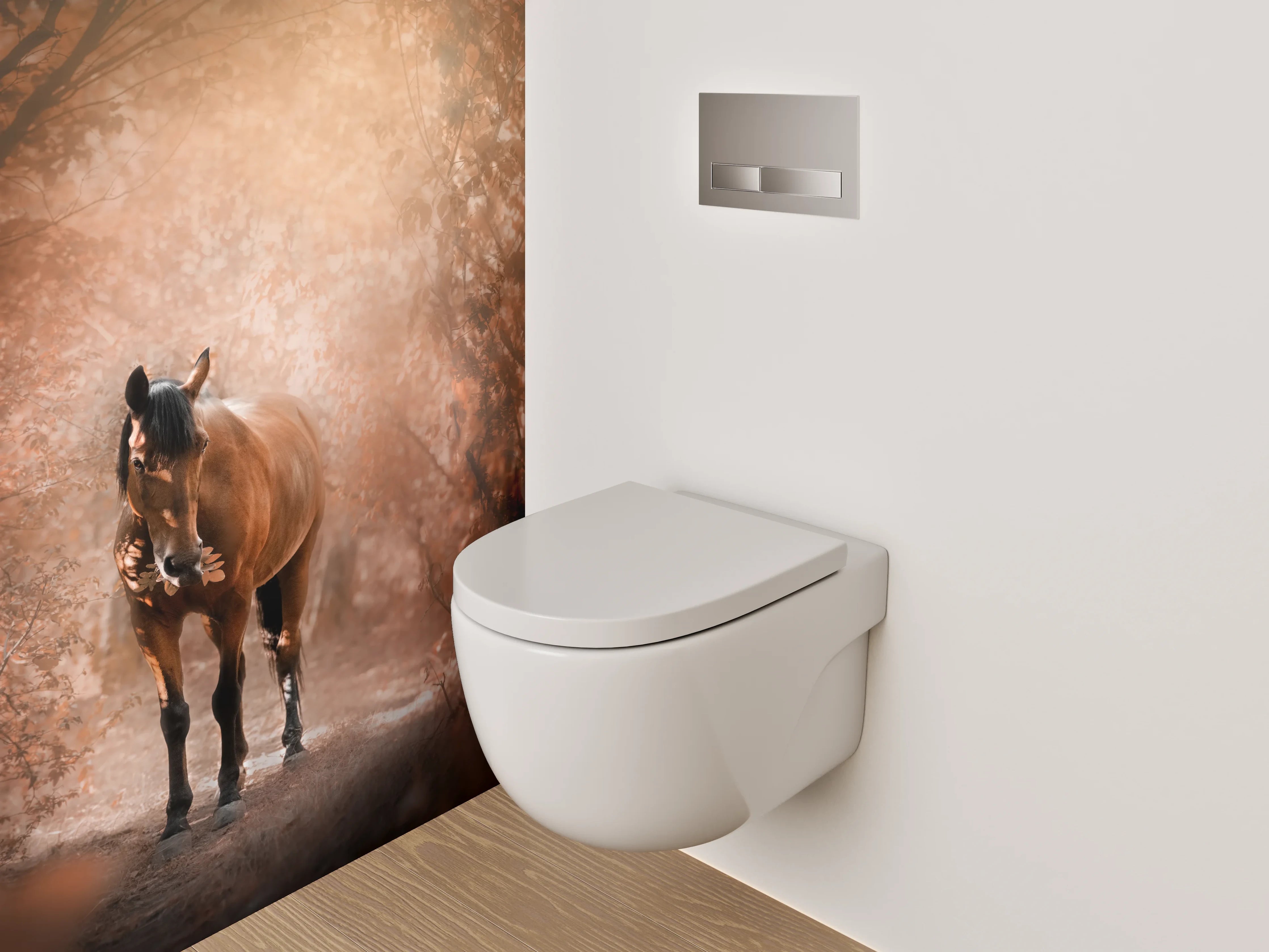 WC-Rückwand - Pferd im herbstlichen Zauberwald