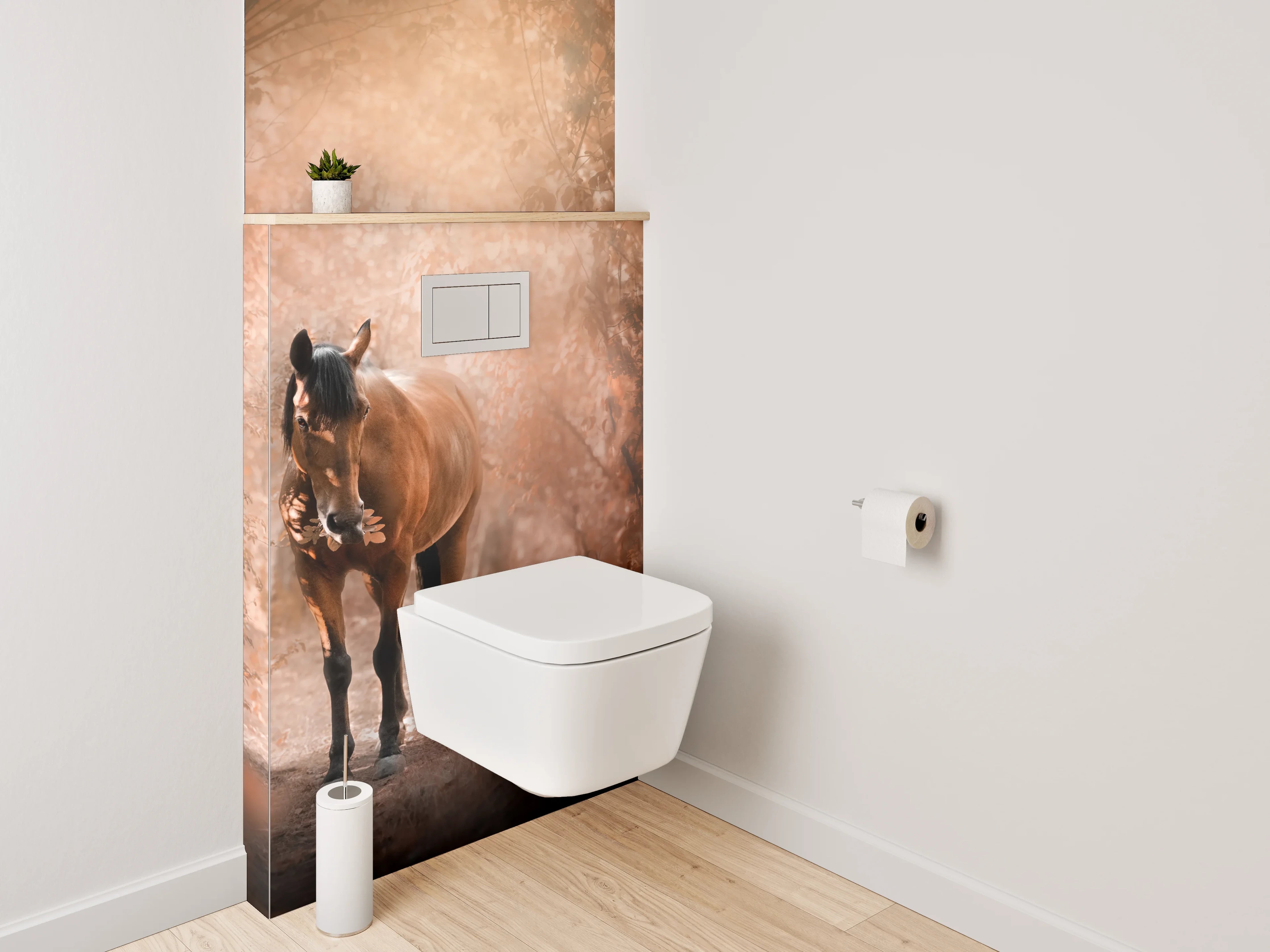WC-Rückwand - Pferd im herbstlichen Zauberwald