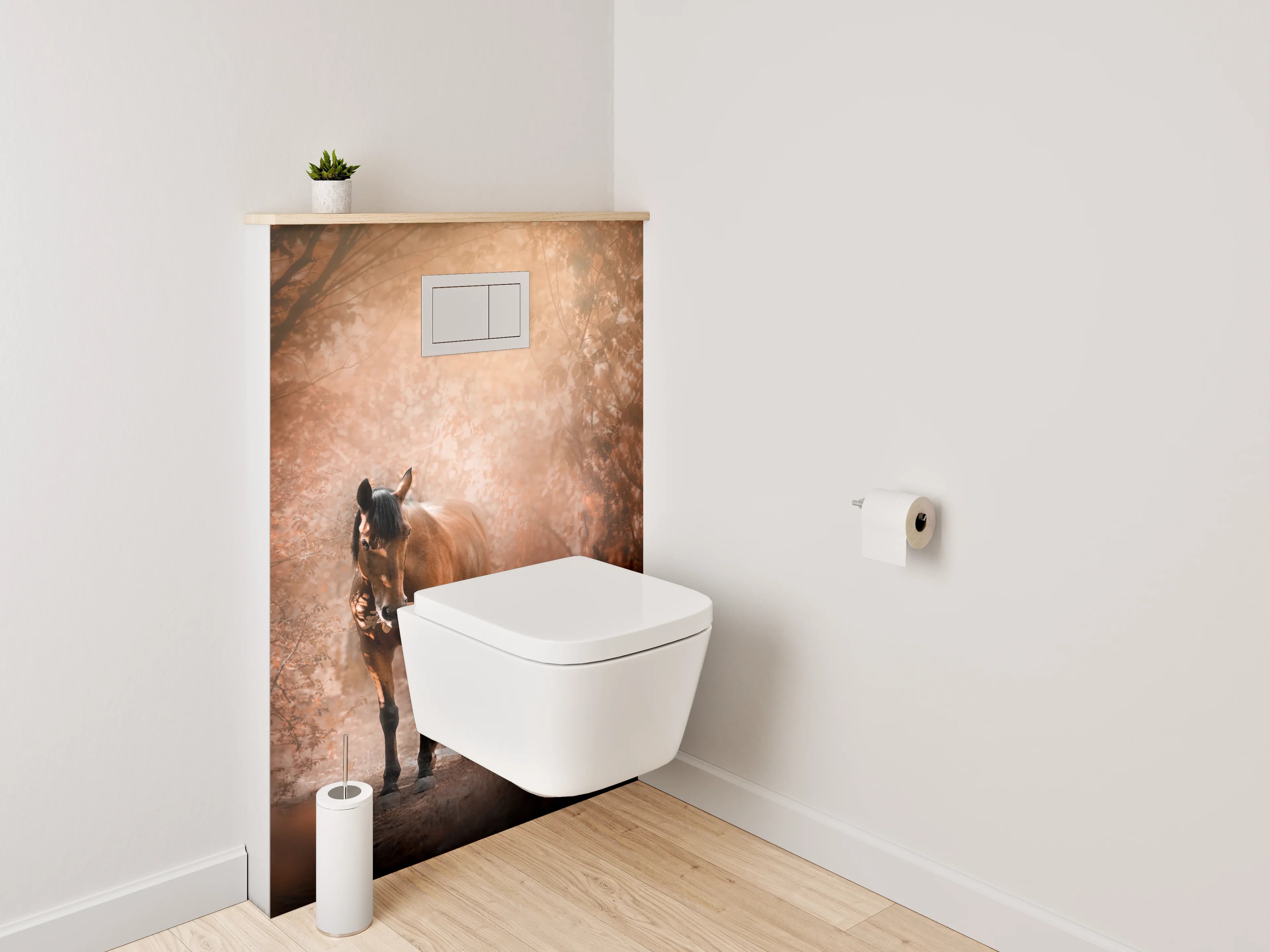 WC-Rückwand - Pferd im herbstlichen Zauberwald