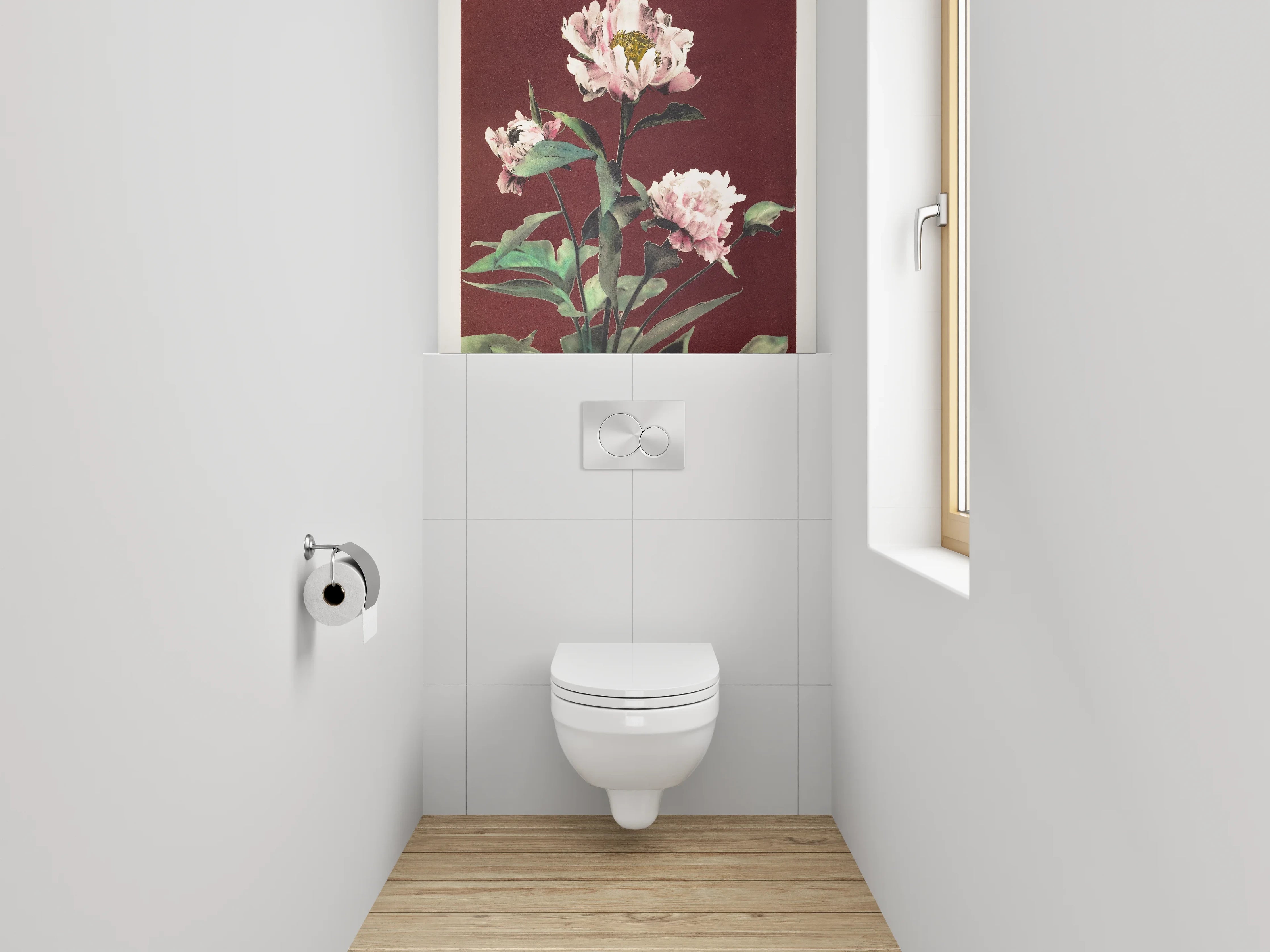 WC-Rückwand - Pfingstrosen Poster Vintage Stil