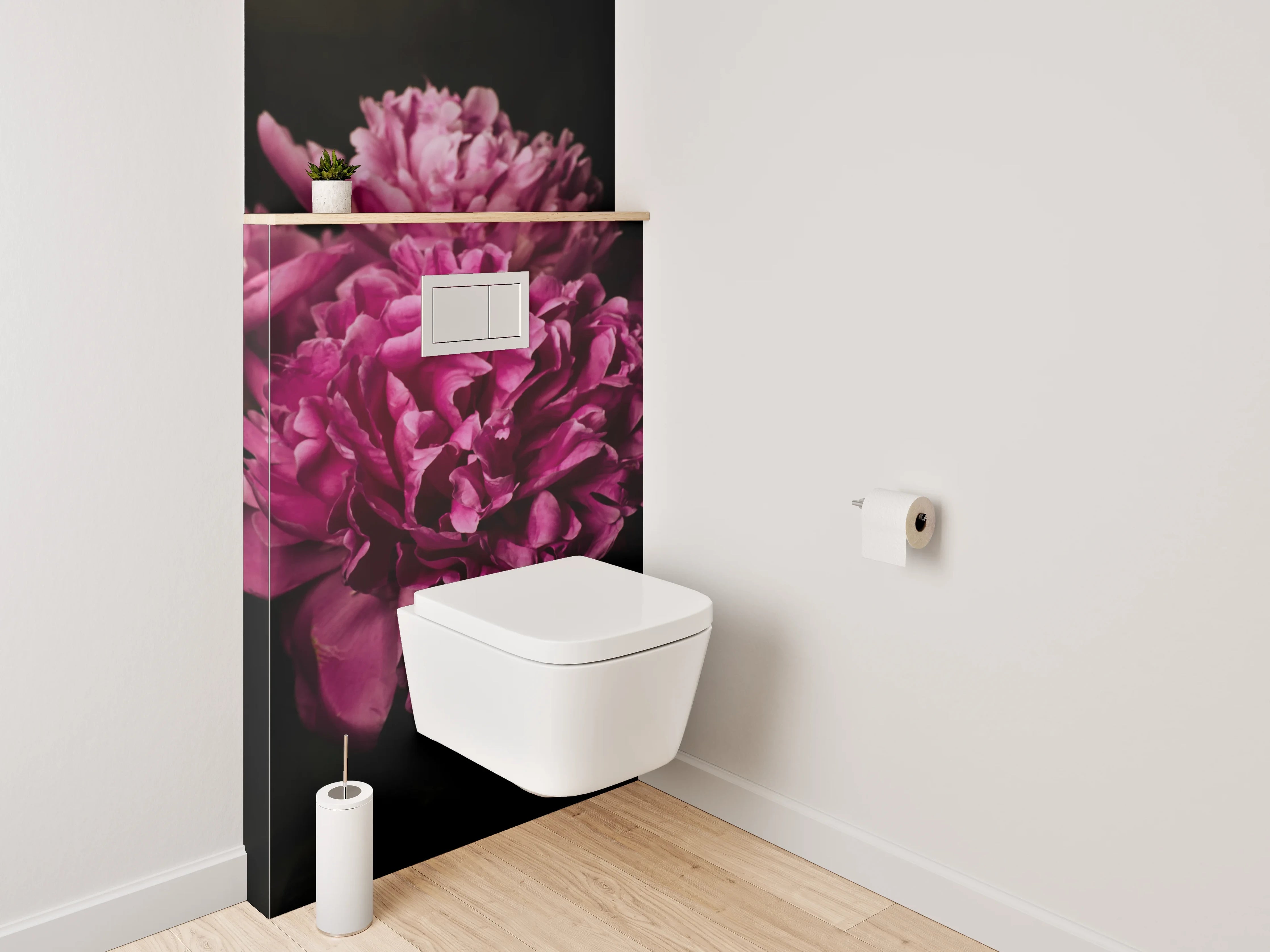 WC-Rückwand - Pfingstrosenblüten in sattem Pink