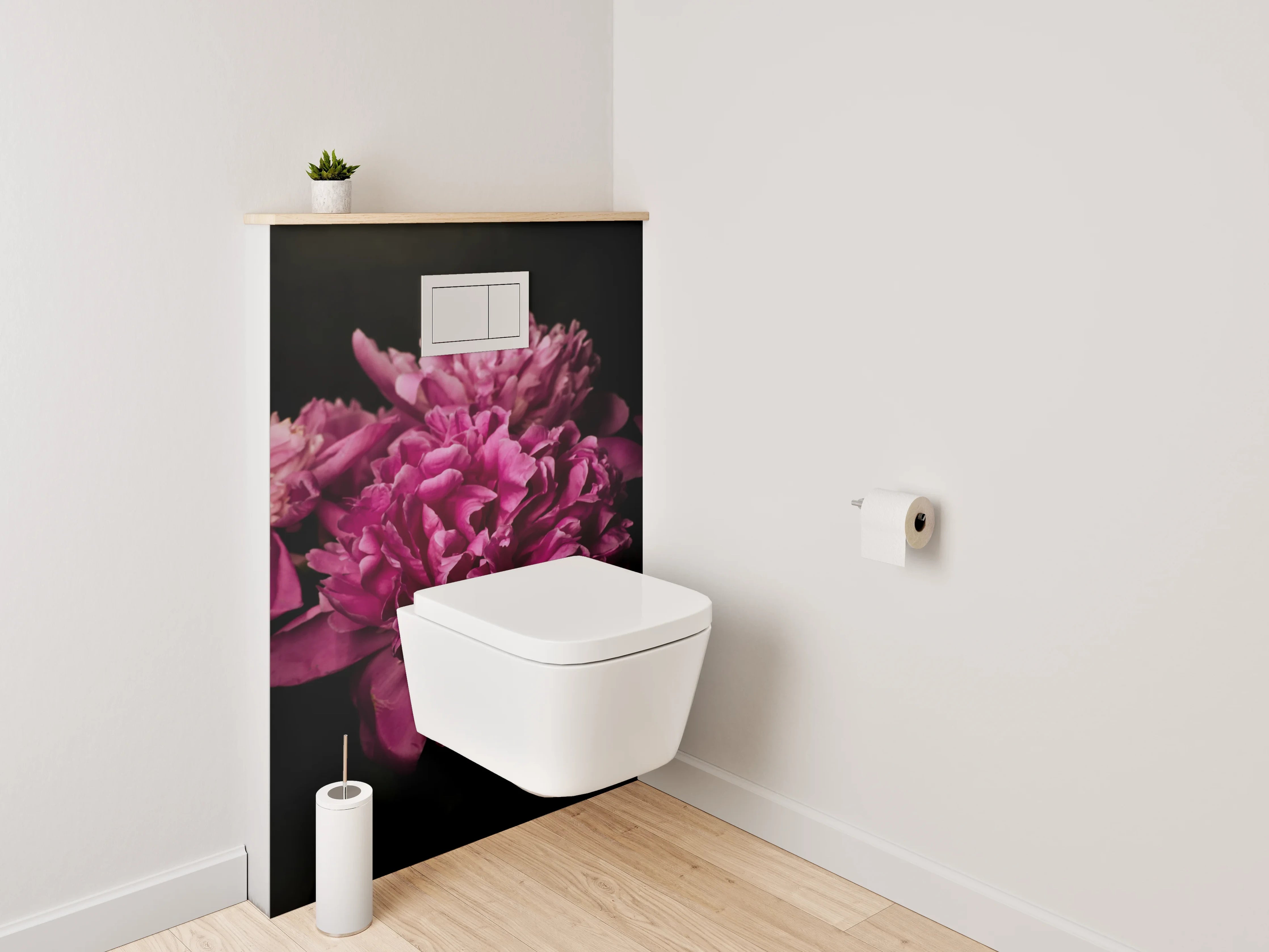 WC-Rückwand - Pfingstrosenblüten in sattem Pink