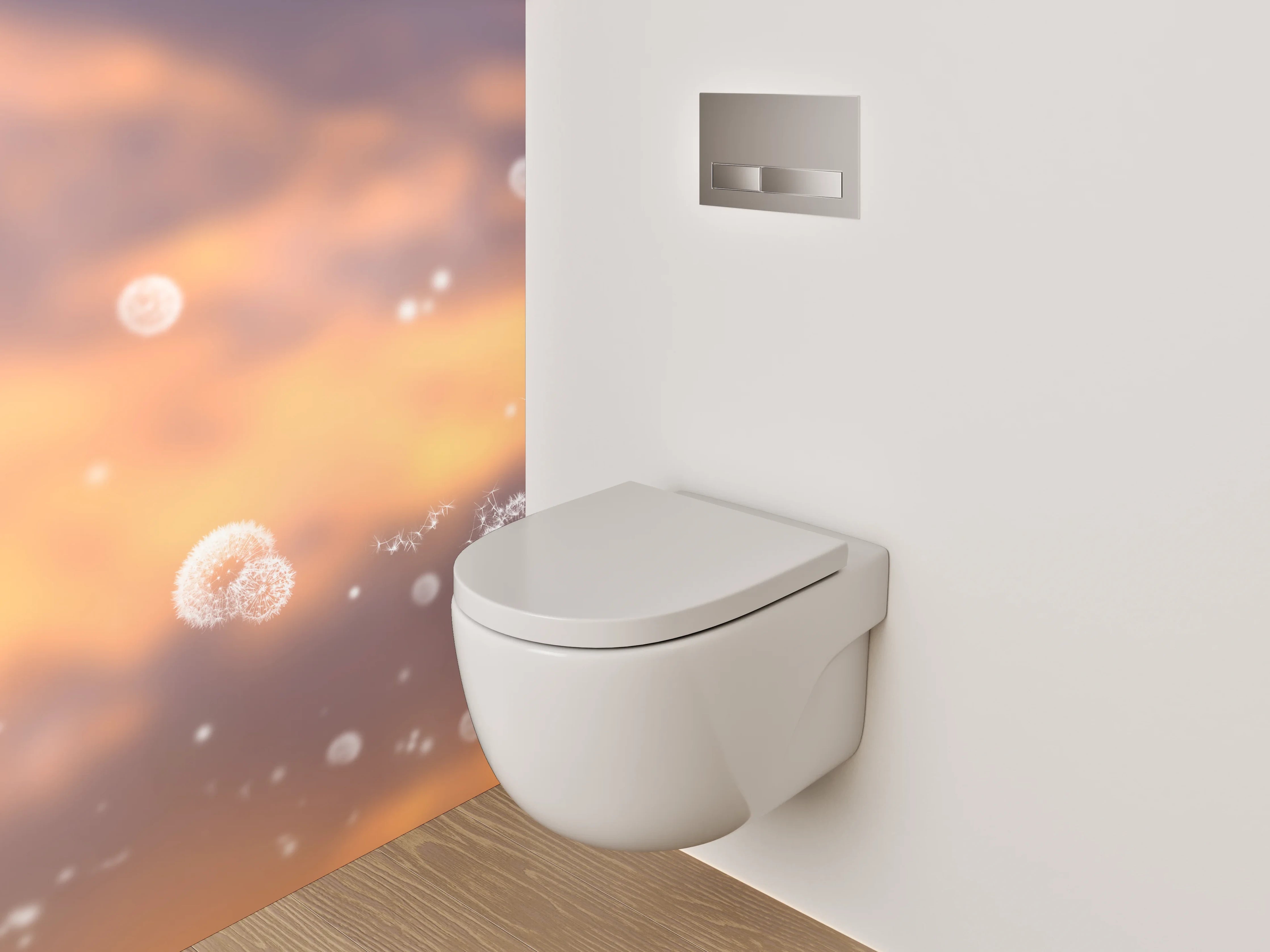 WC-Rückwand - Pusteblume bei Sonnenuntergang Motiv