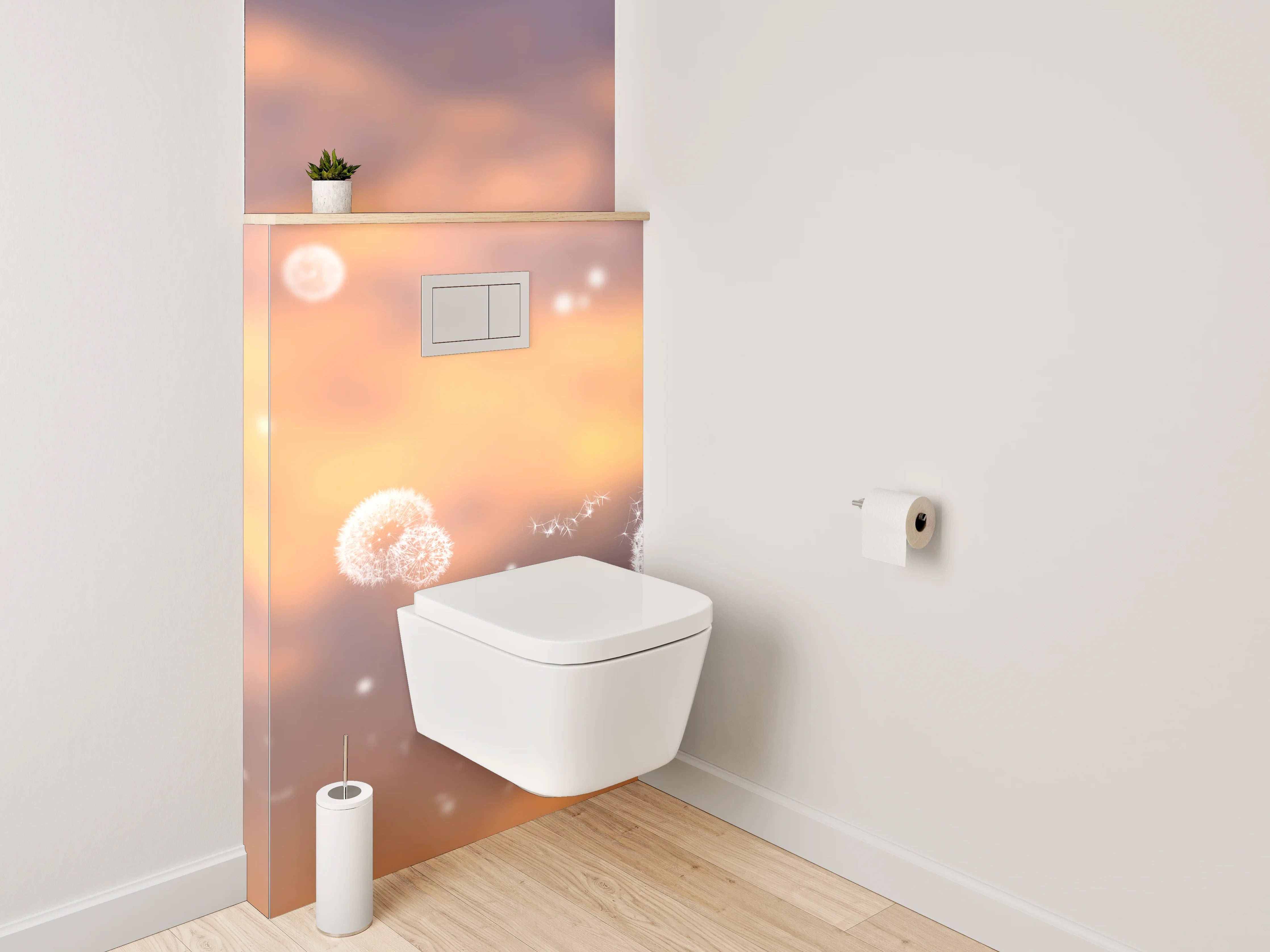 WC-Rückwand - Pusteblume bei Sonnenuntergang Motiv