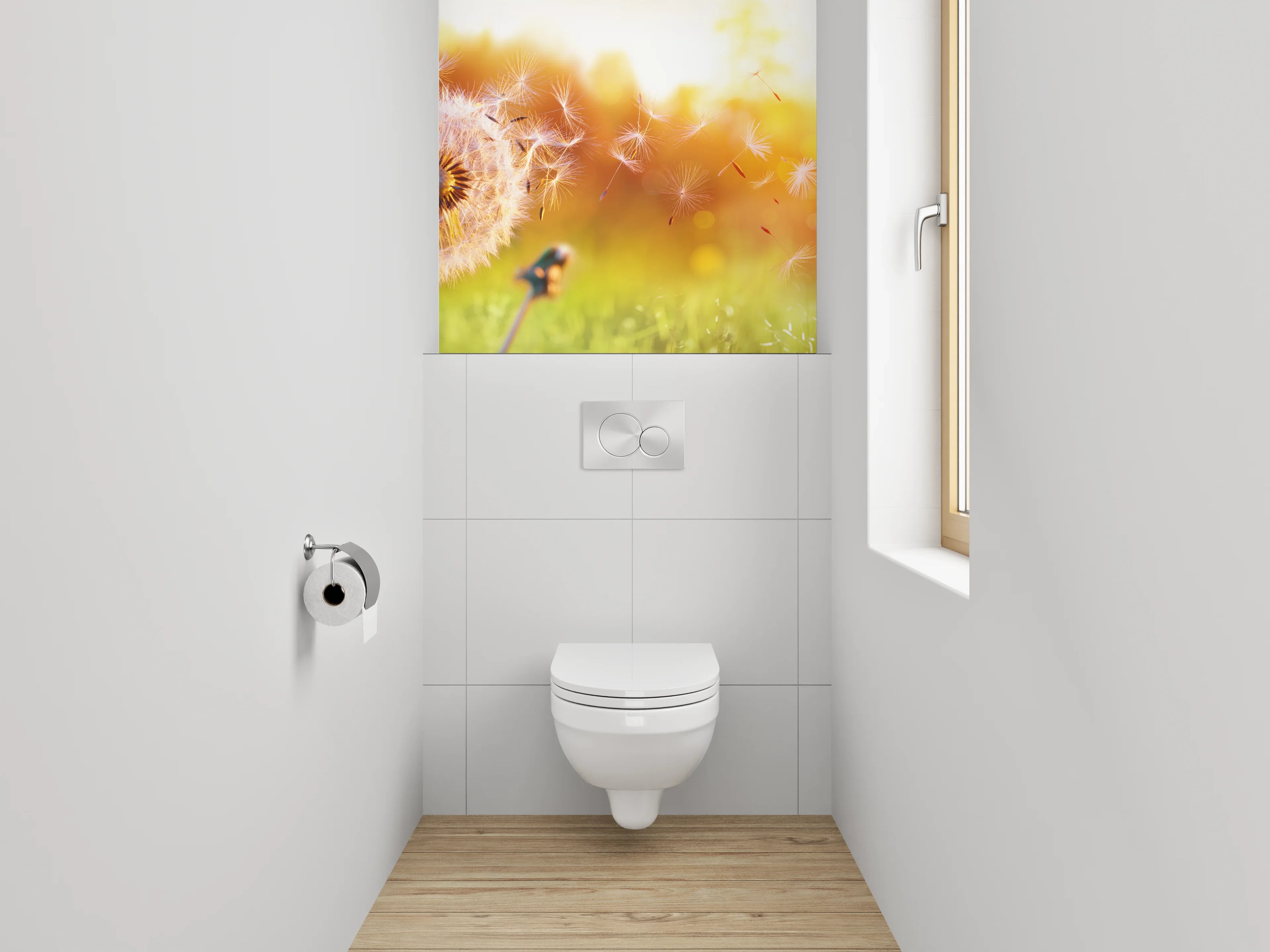 WC-Rückwand - Pusteblume im Sonnenlicht Fotomotiv