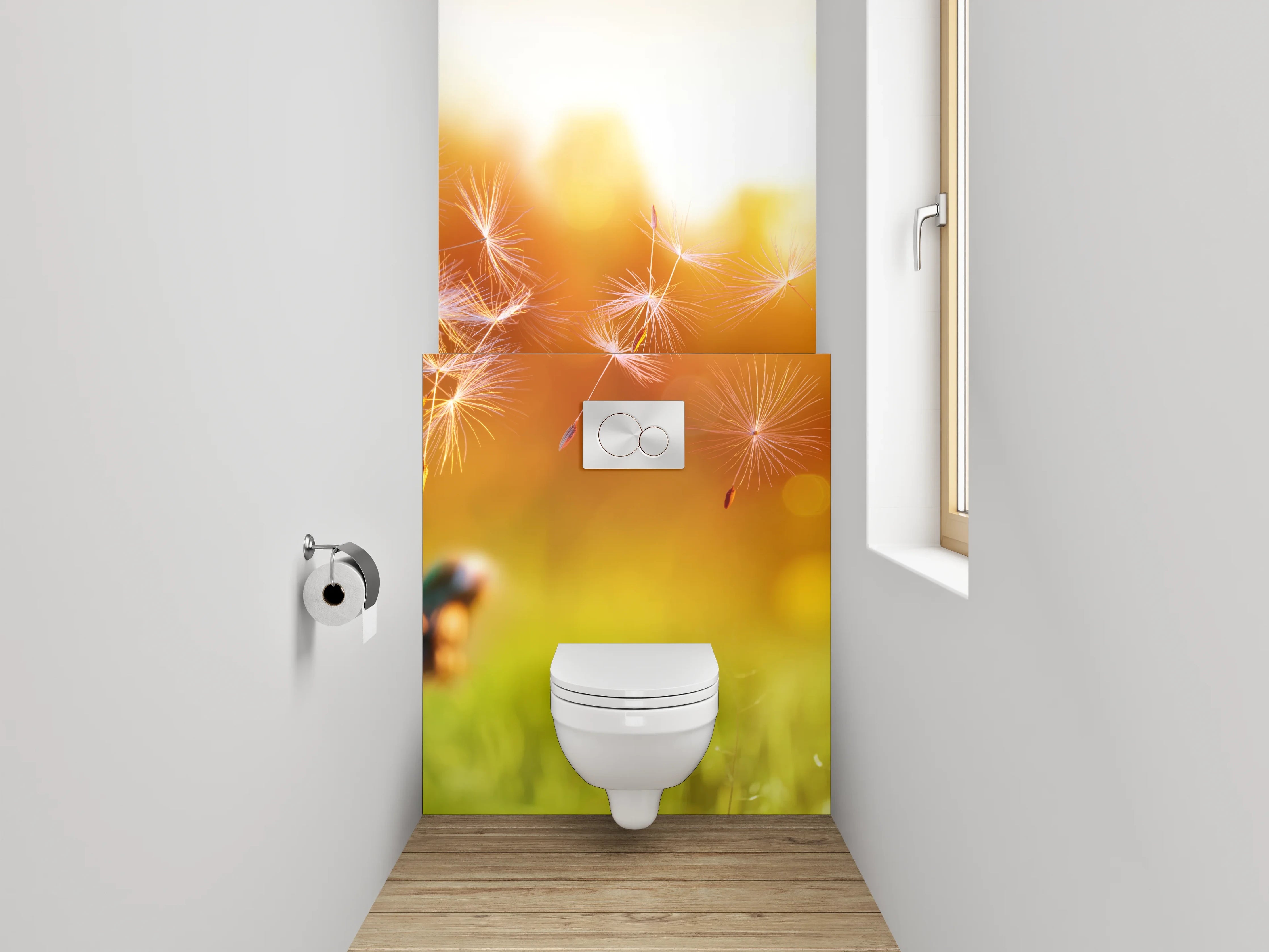 WC-Rückwand - Pusteblume im Sonnenlicht Fotomotiv