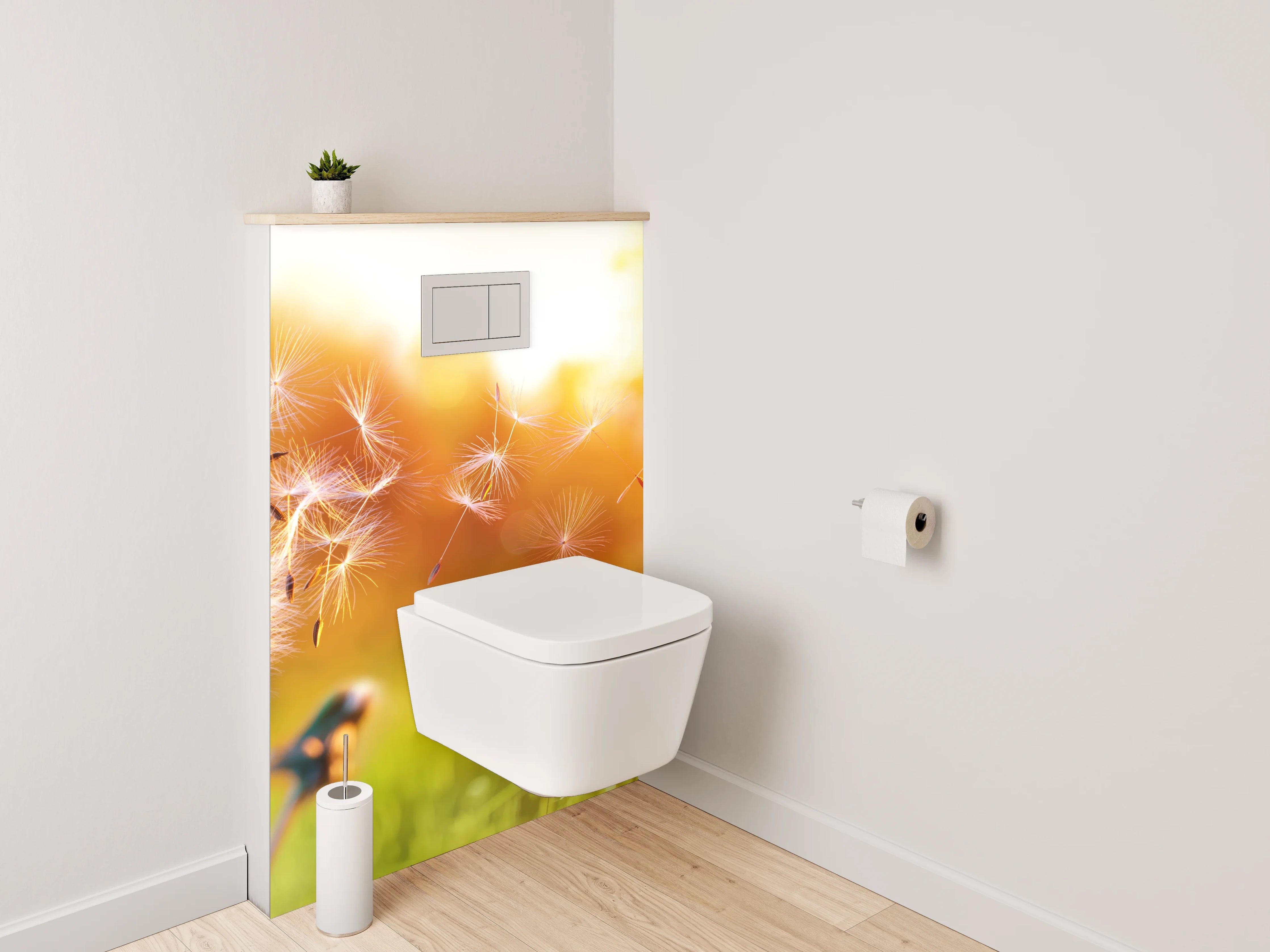 WC-Rückwand - Pusteblume im Sonnenlicht Fotomotiv