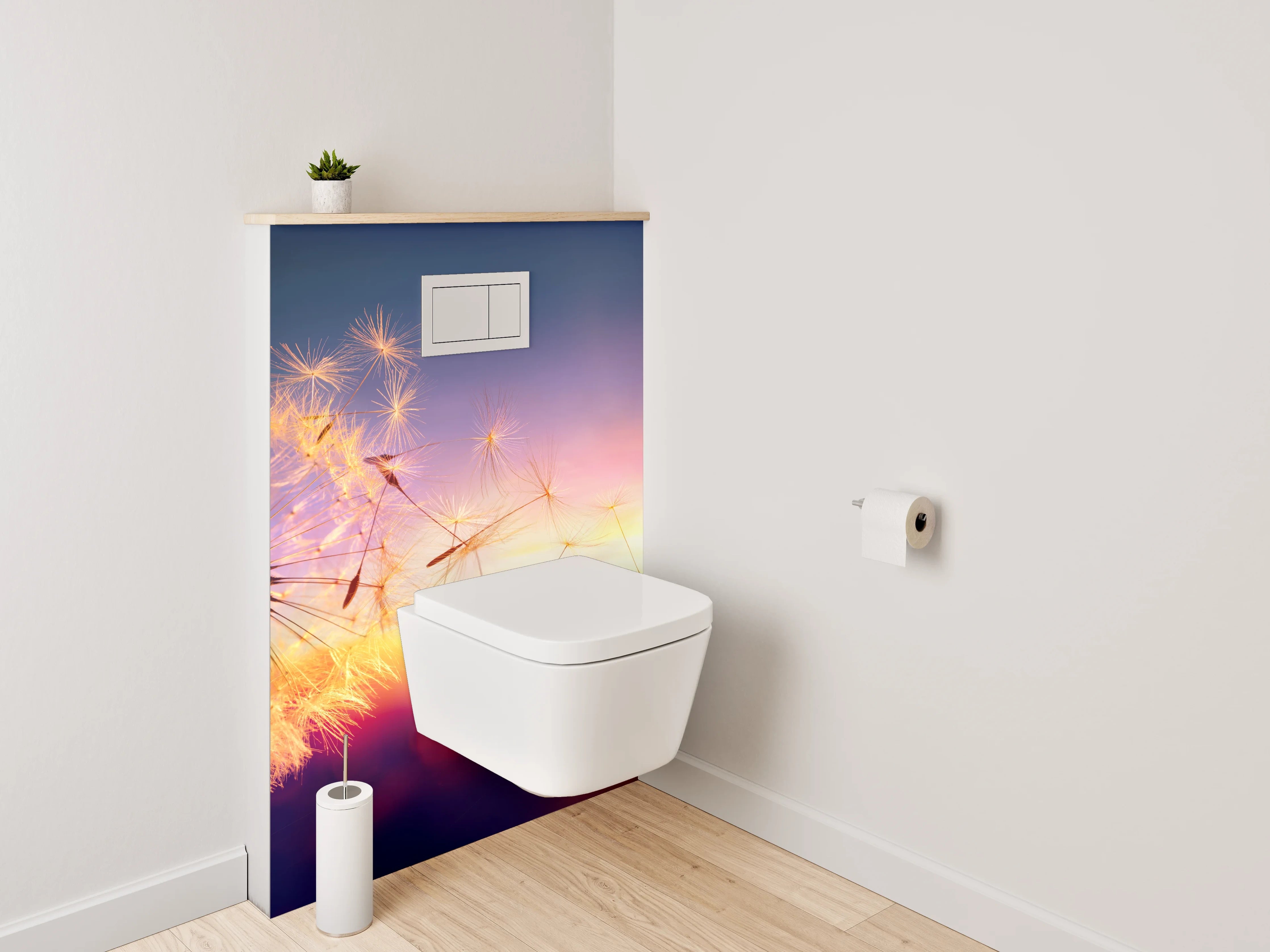 WC-Rückwand - Pusteblume im Sonnenuntergang