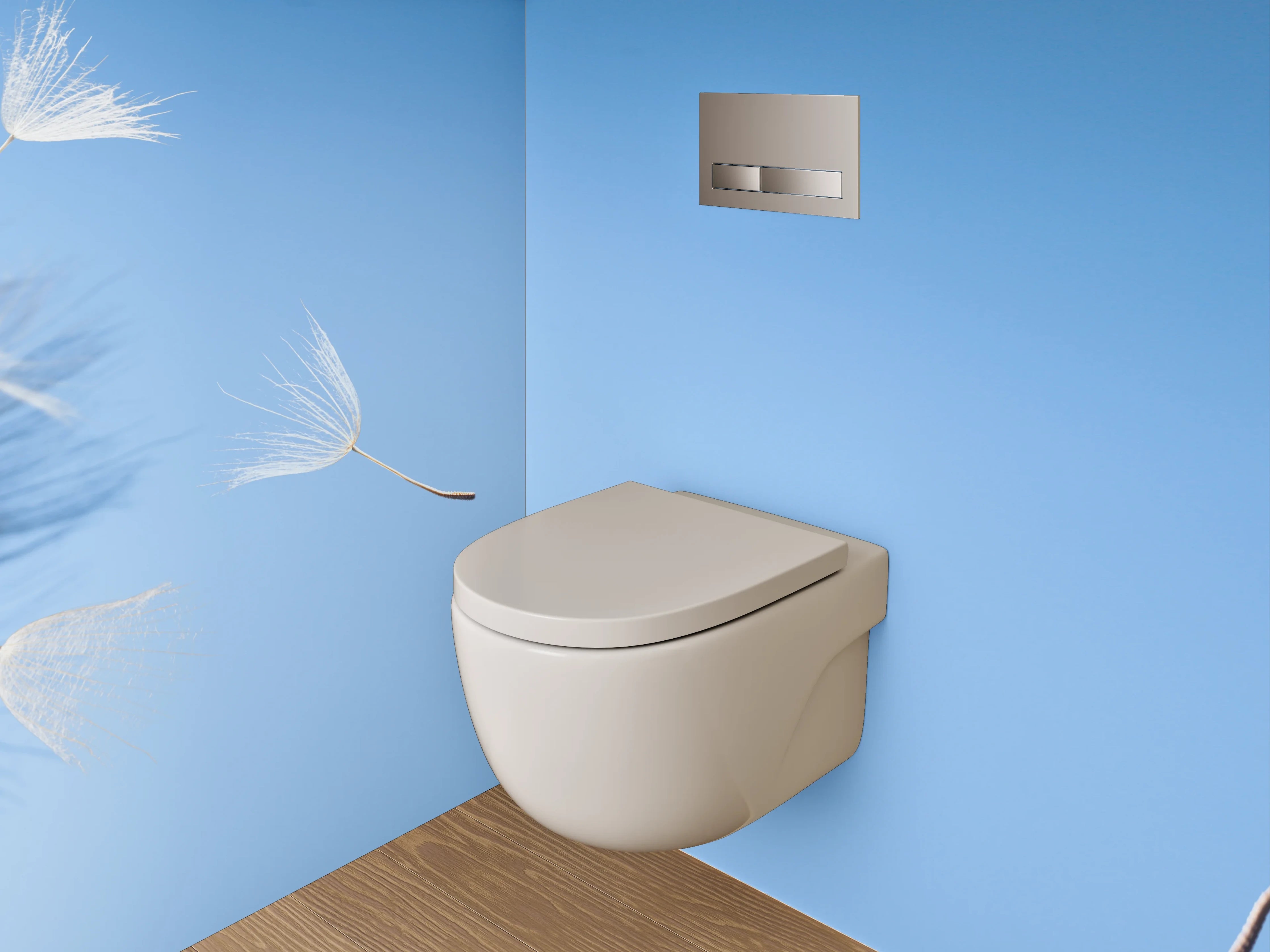 WC-Rückwand - Pusteblume im Wind vor blauem Himmel