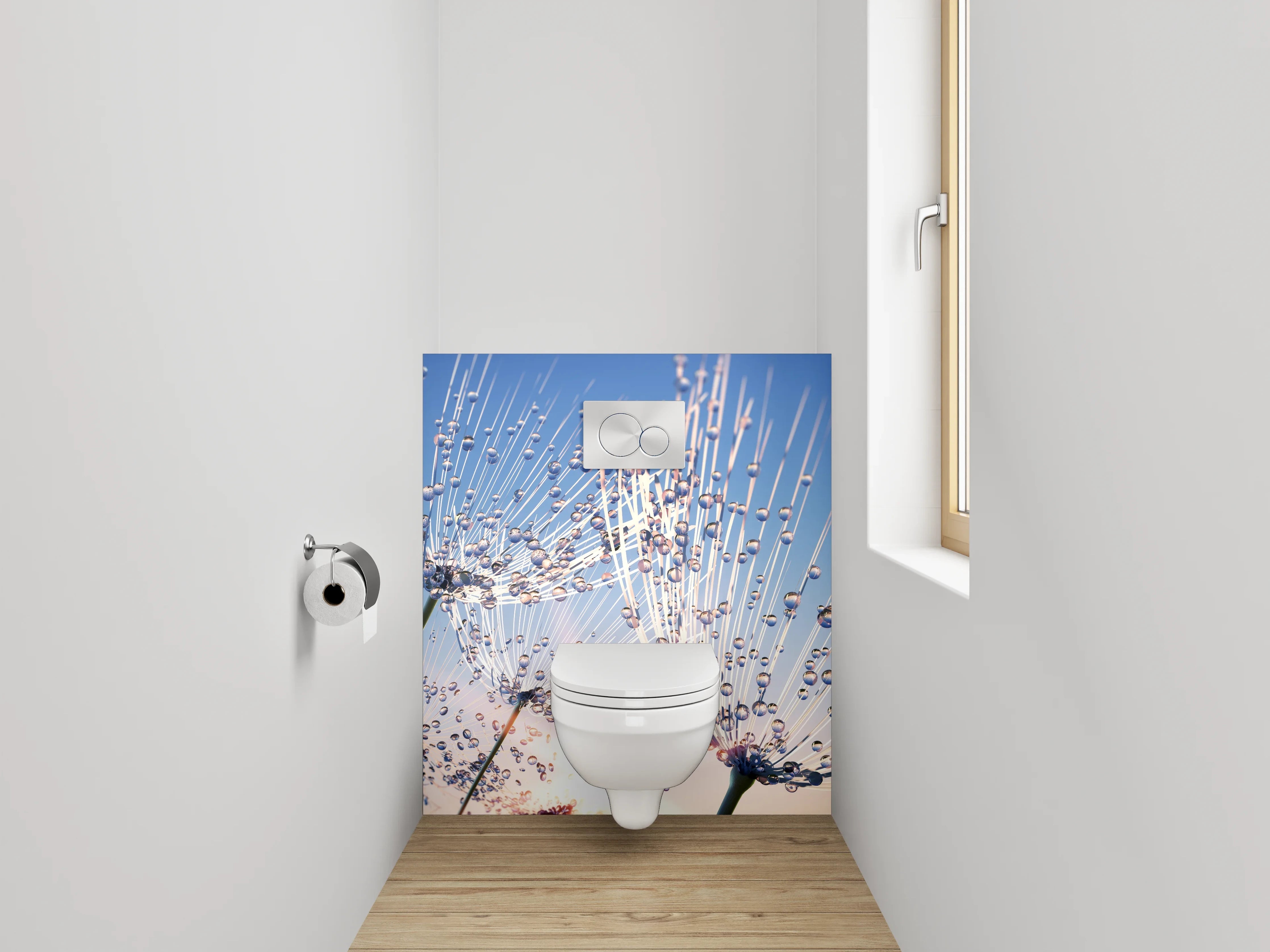 WC-Rückwand - Pusteblumen Sonnenaufgang Naturfoto