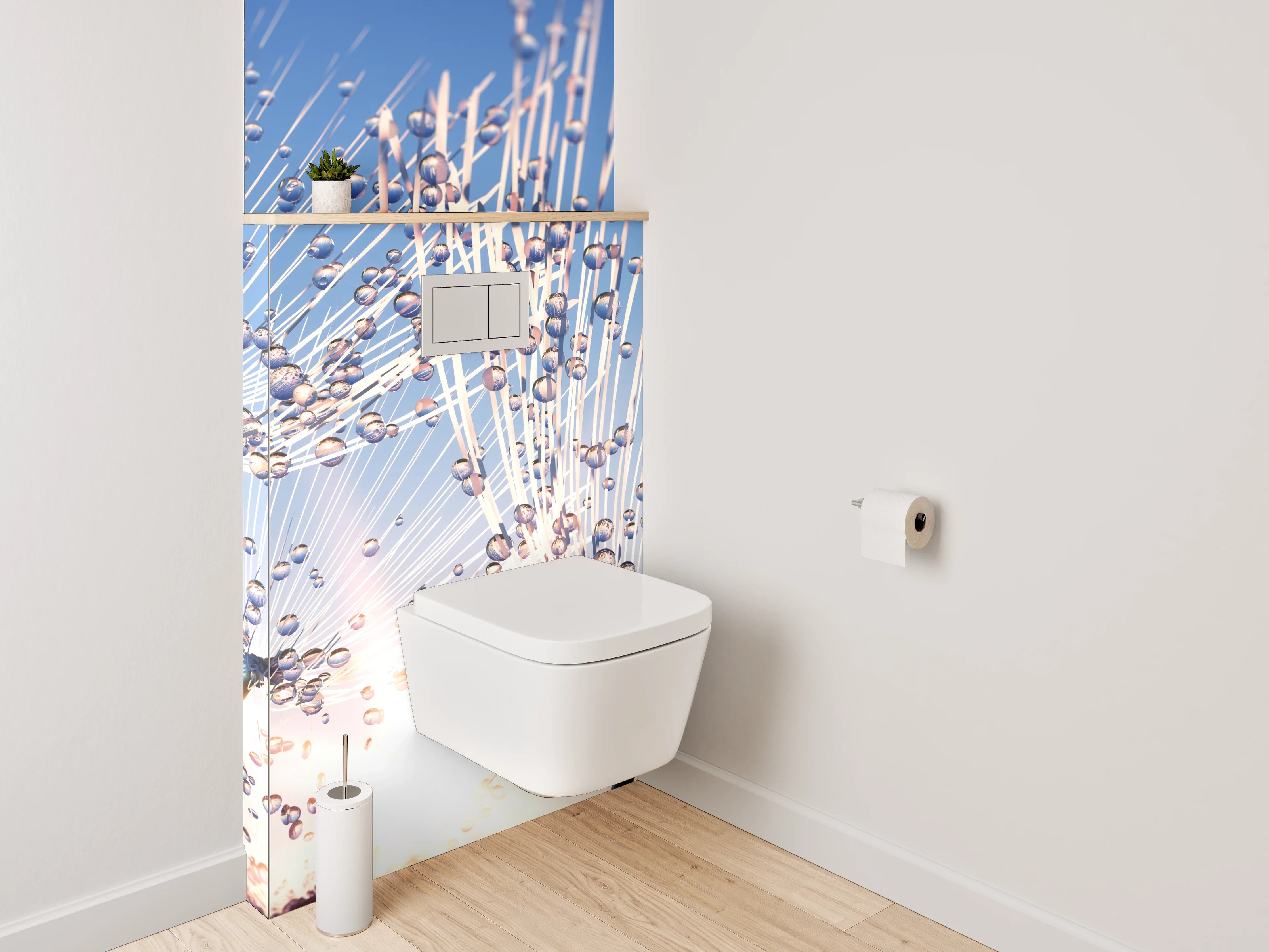 WC-Rückwand - Pusteblumen Sonnenaufgang Naturfoto