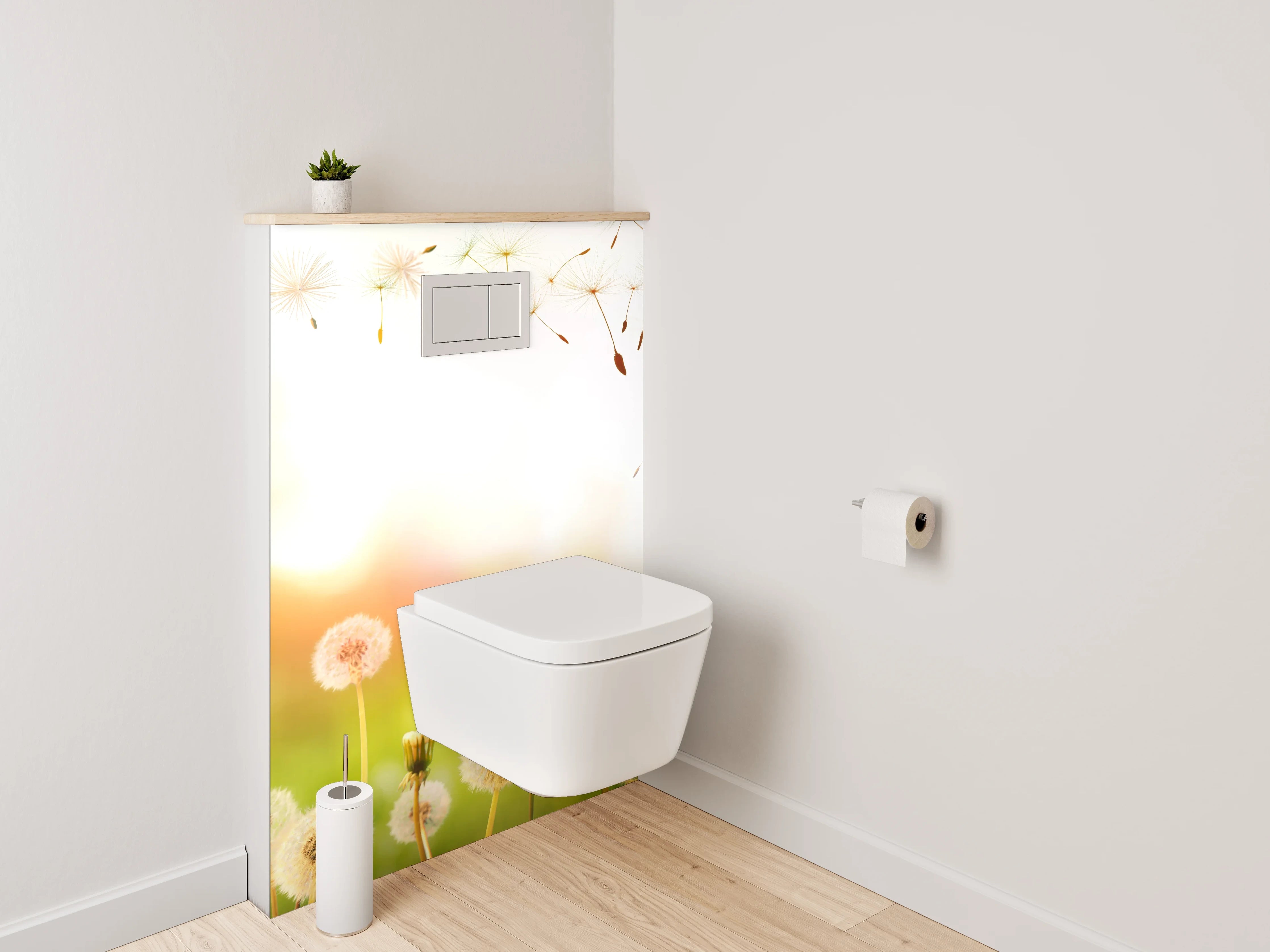 WC-Rückwand - Pusteblumenwiese im Sonnenlicht