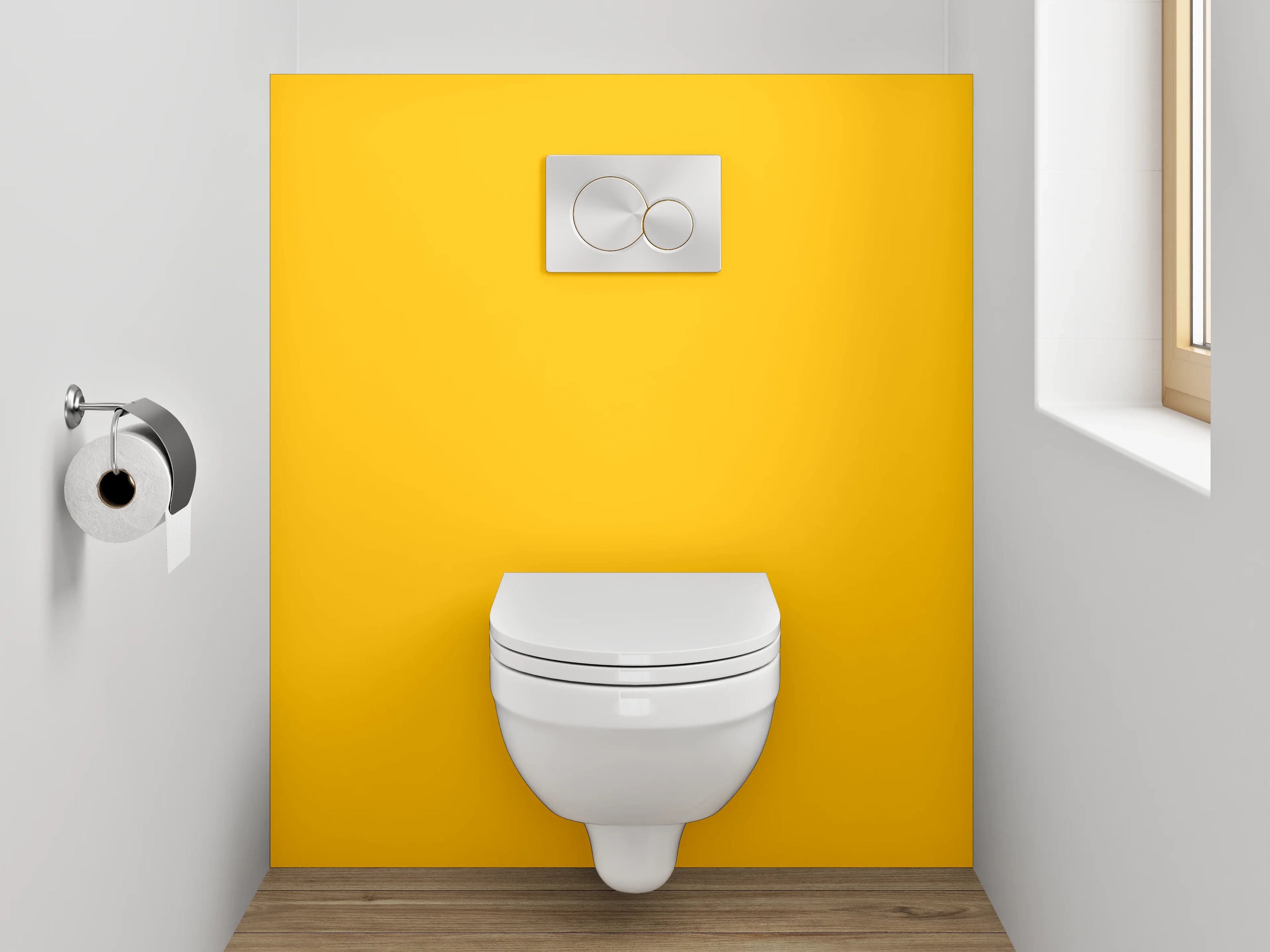 WC-Rückwand - RAL 1003 Signalgelb