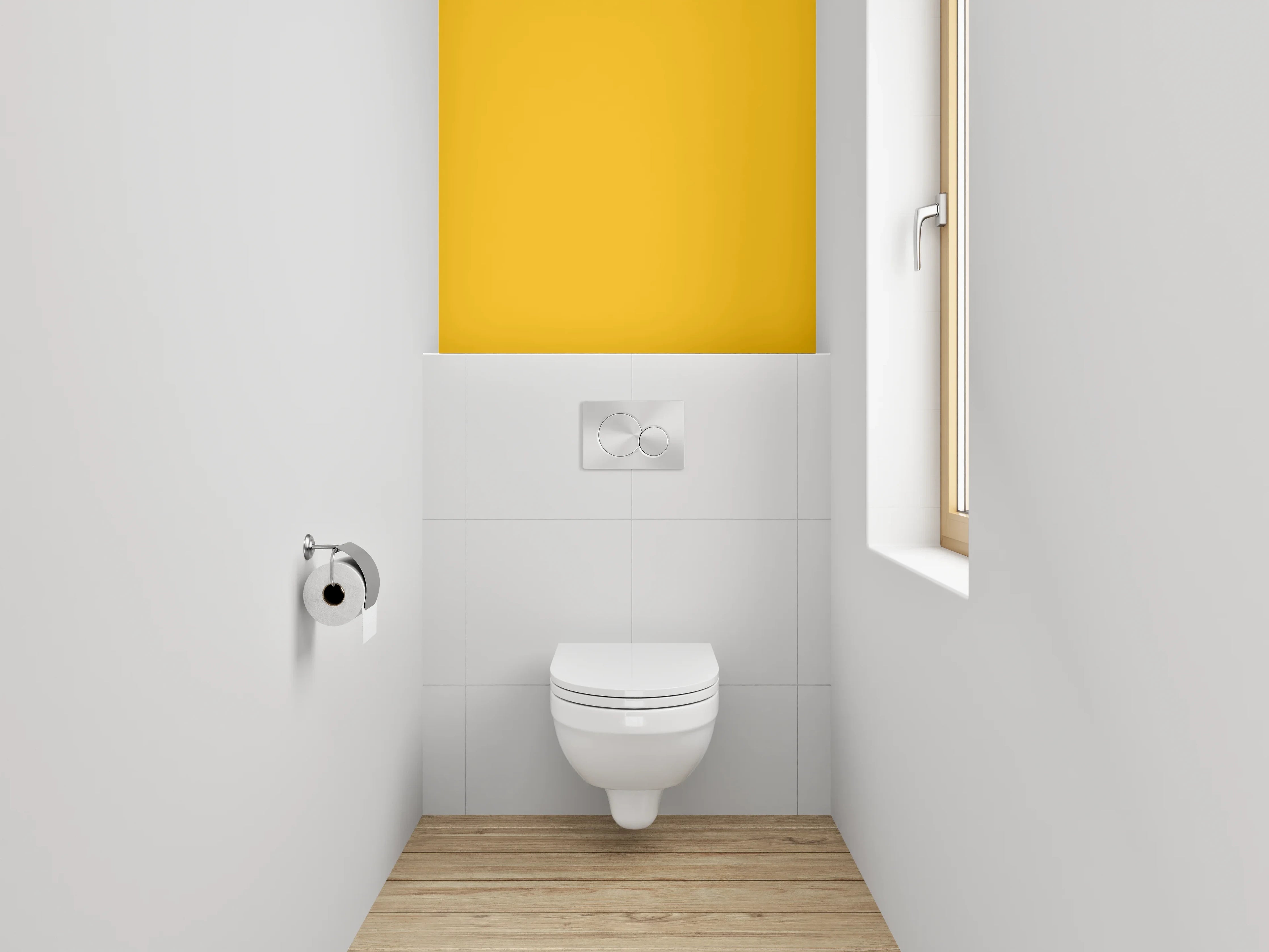 WC-Rückwand - RAL 1003 Signalgelb