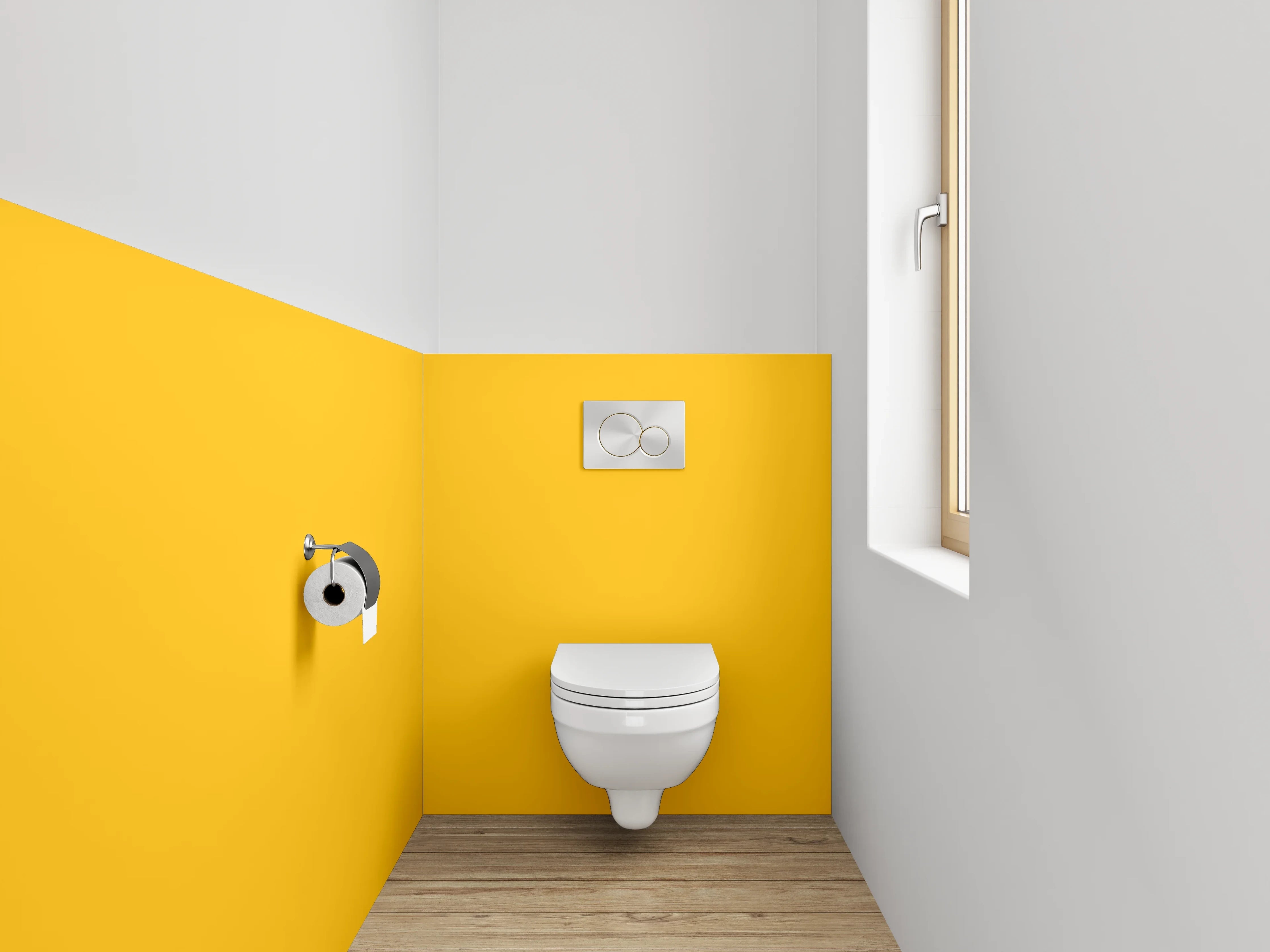 WC-Rückwand - RAL 1003 Signalgelb