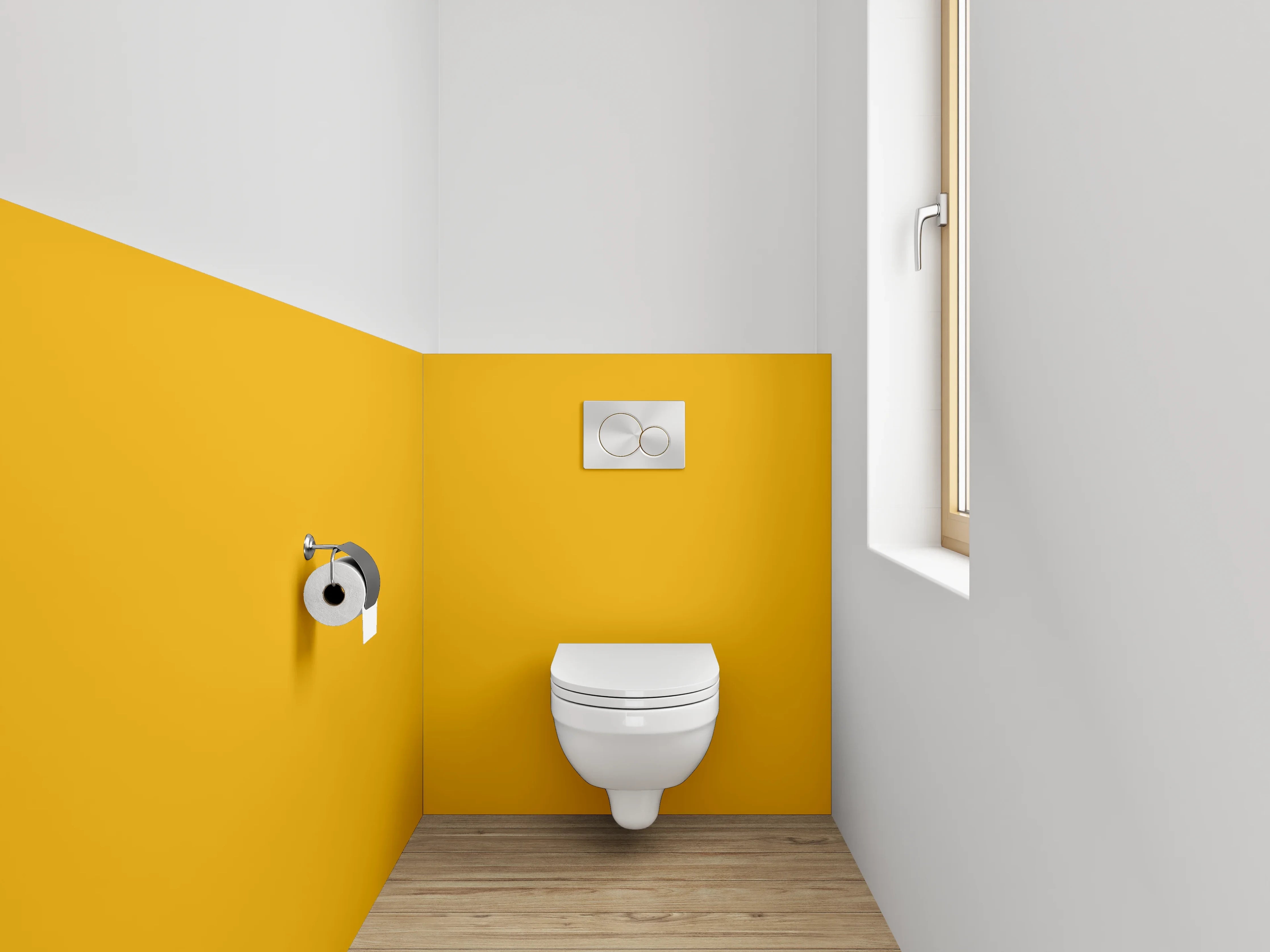 WC-Rückwand - RAL 1006 Maisgelb