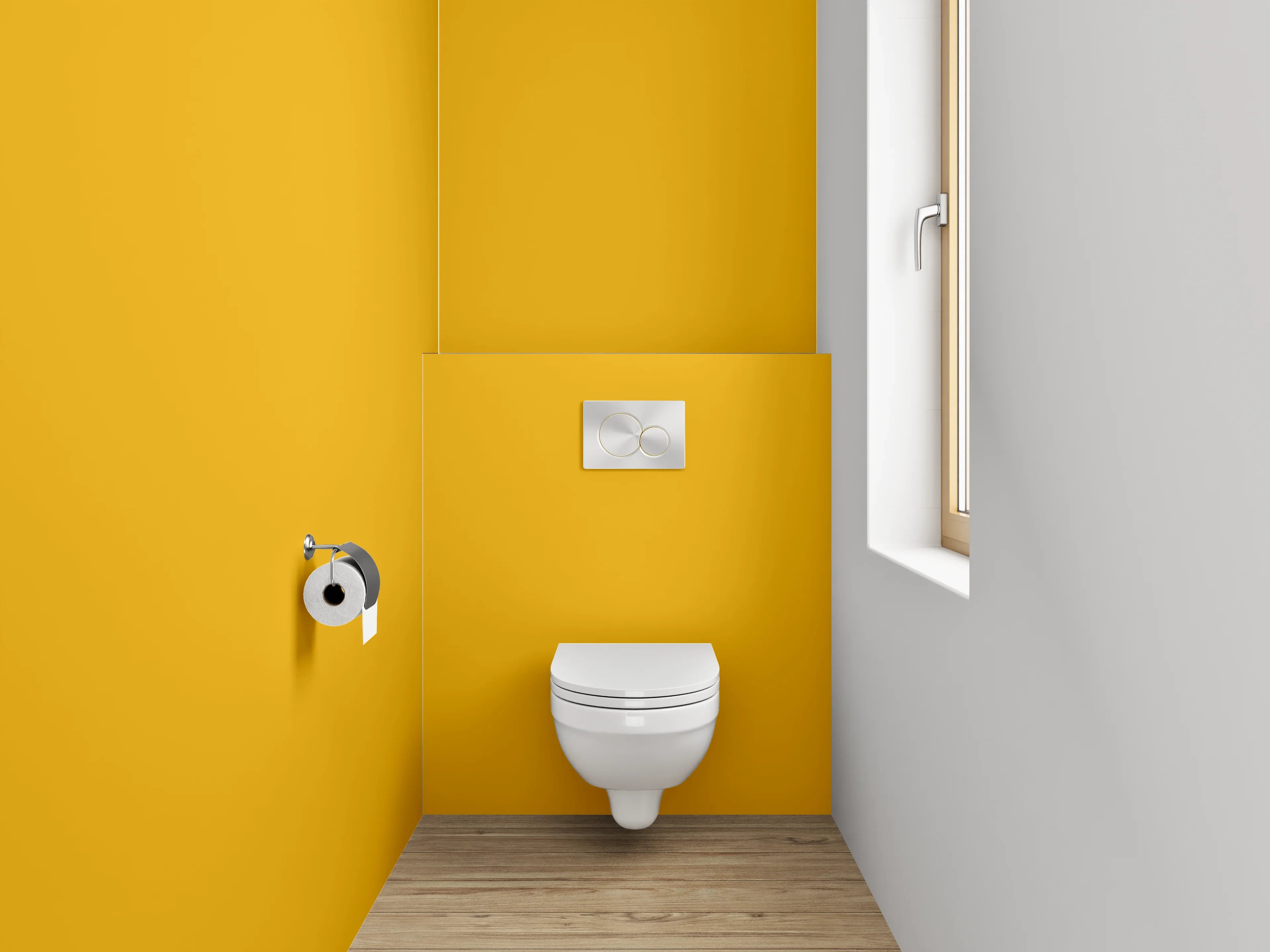 WC-Rückwand - RAL 1006 Maisgelb