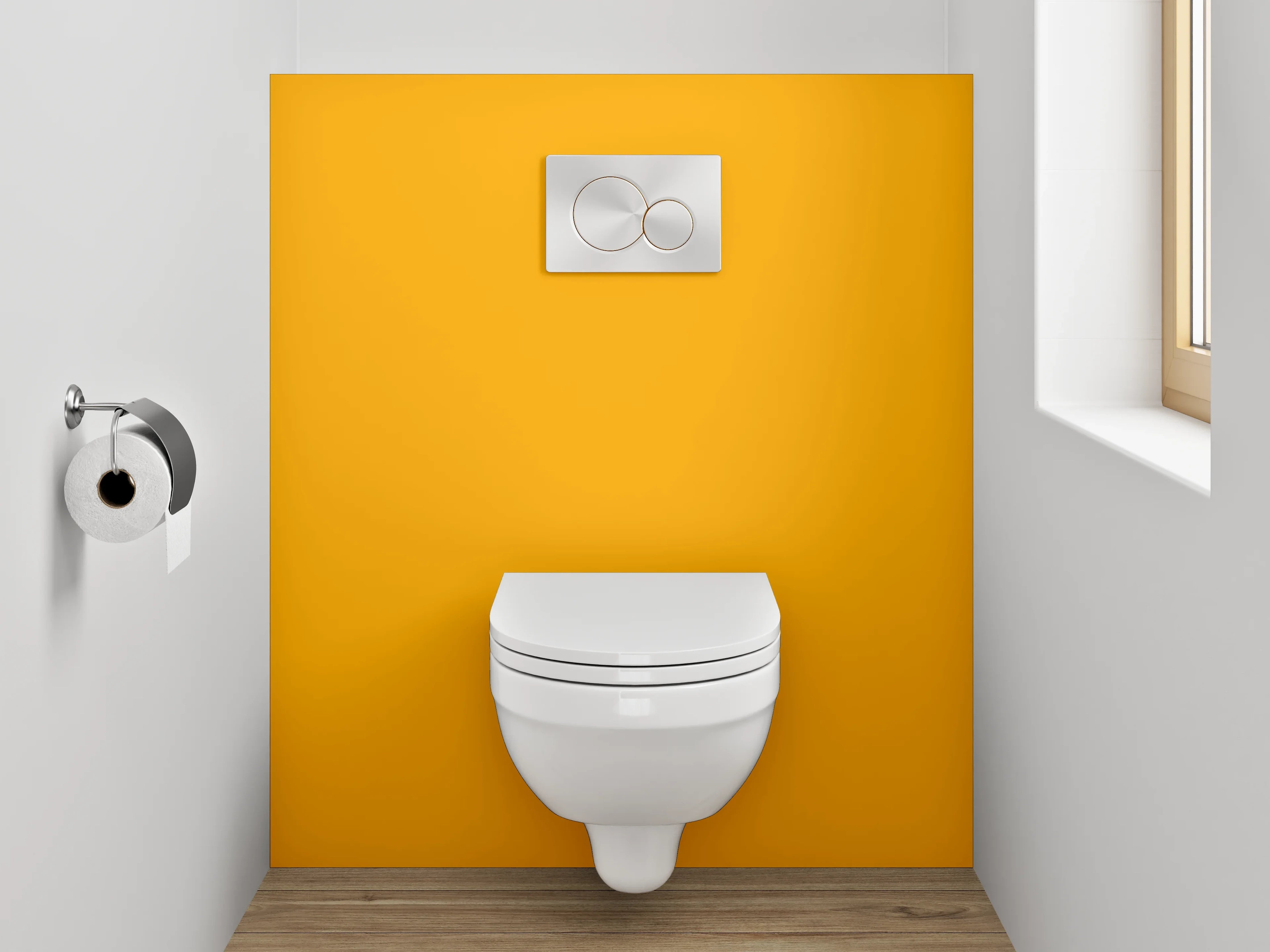 WC-Rückwand - RAL 1007 Narzissengelb