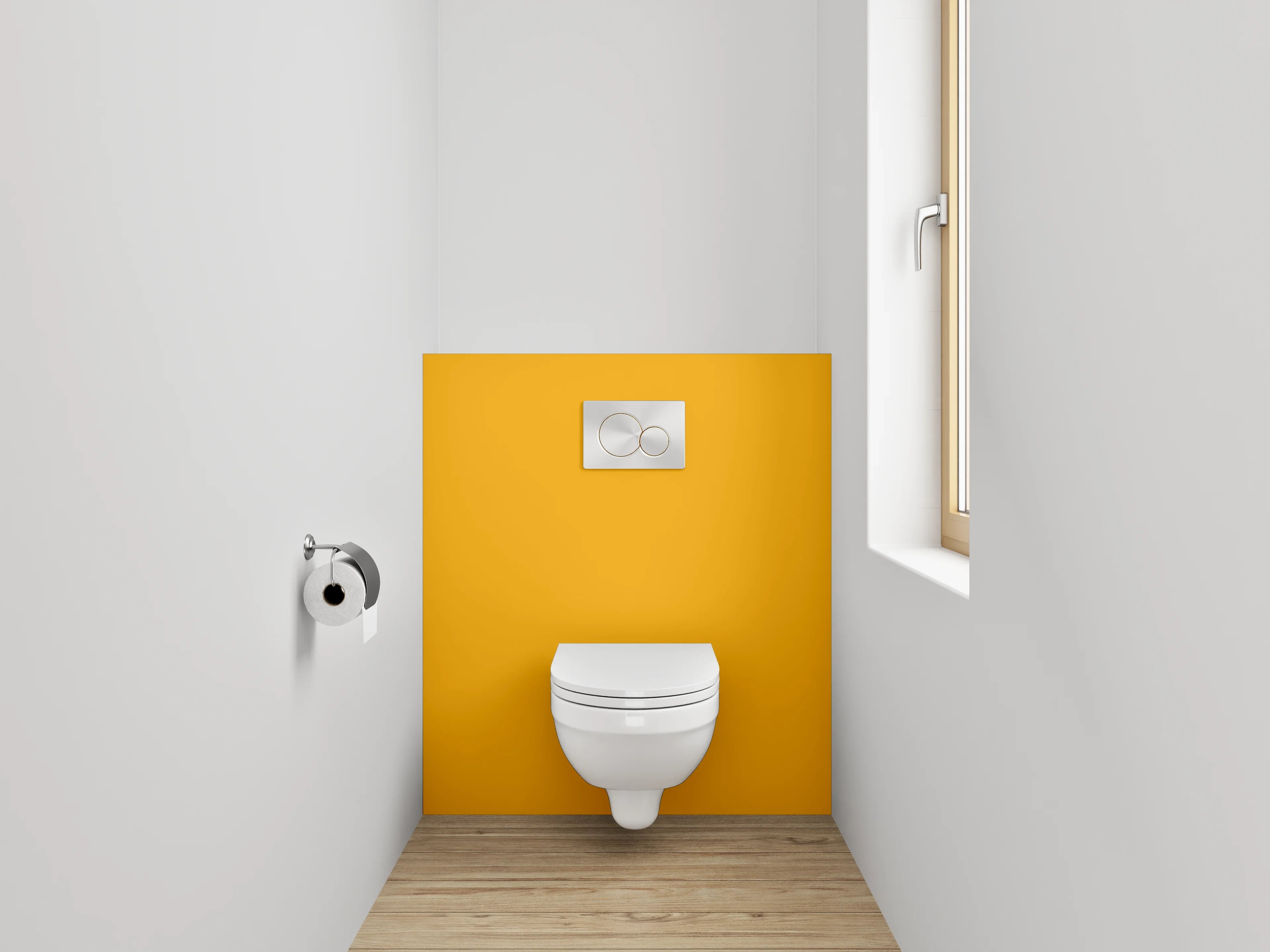 WC-Rückwand - RAL 1007 Narzissengelb