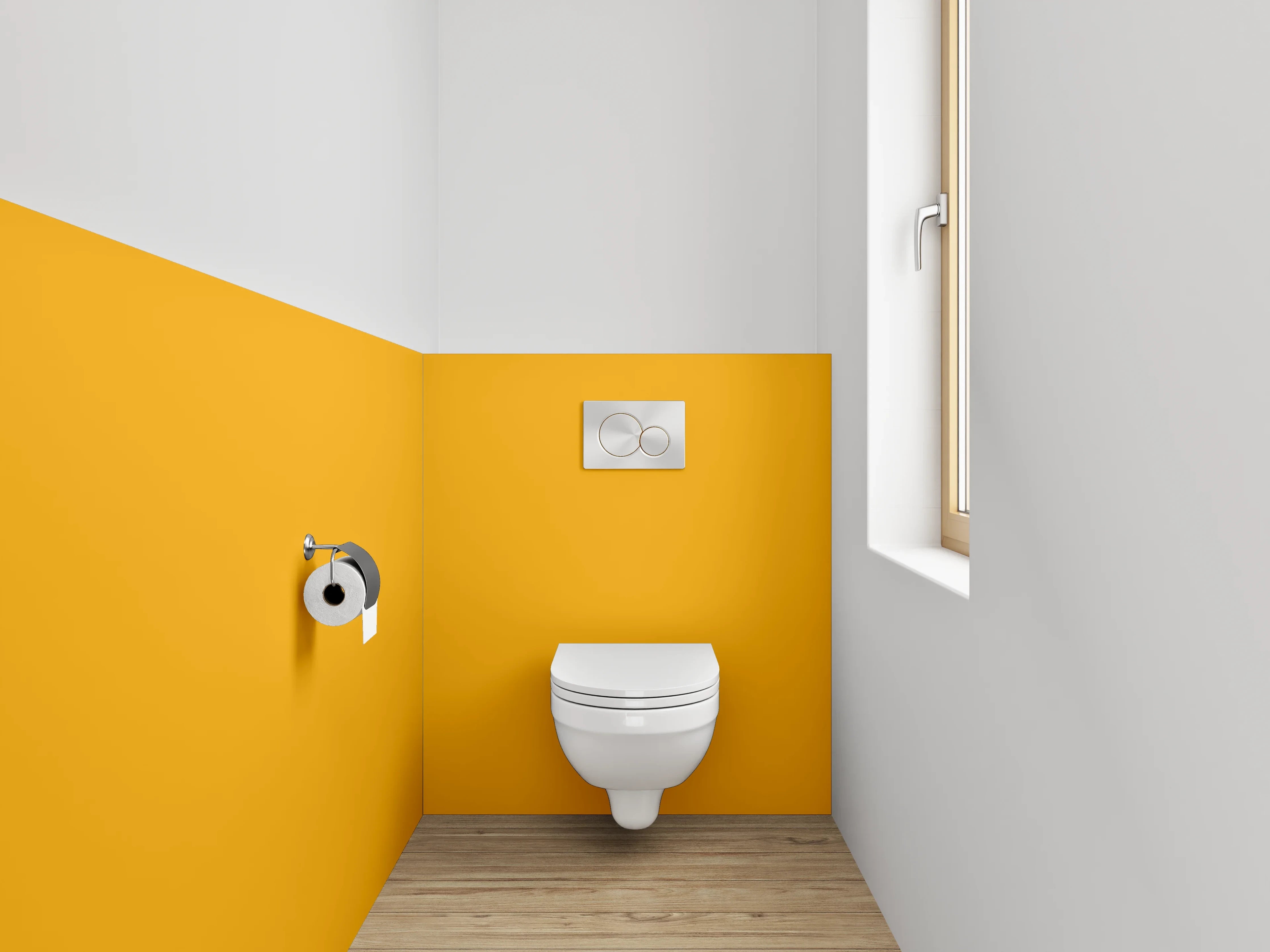 WC-Rückwand - RAL 1007 Narzissengelb