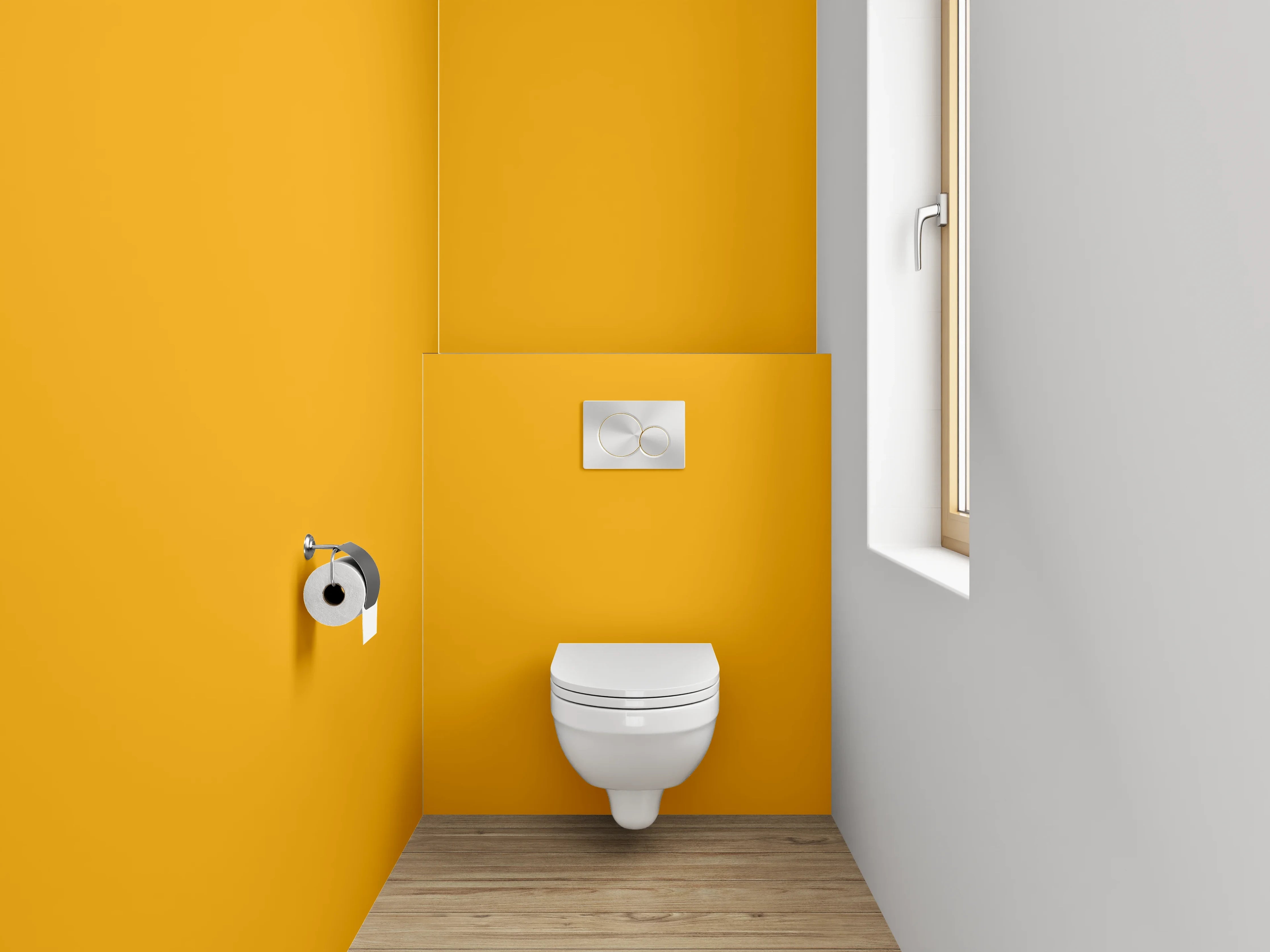 WC-Rückwand - RAL 1007 Narzissengelb