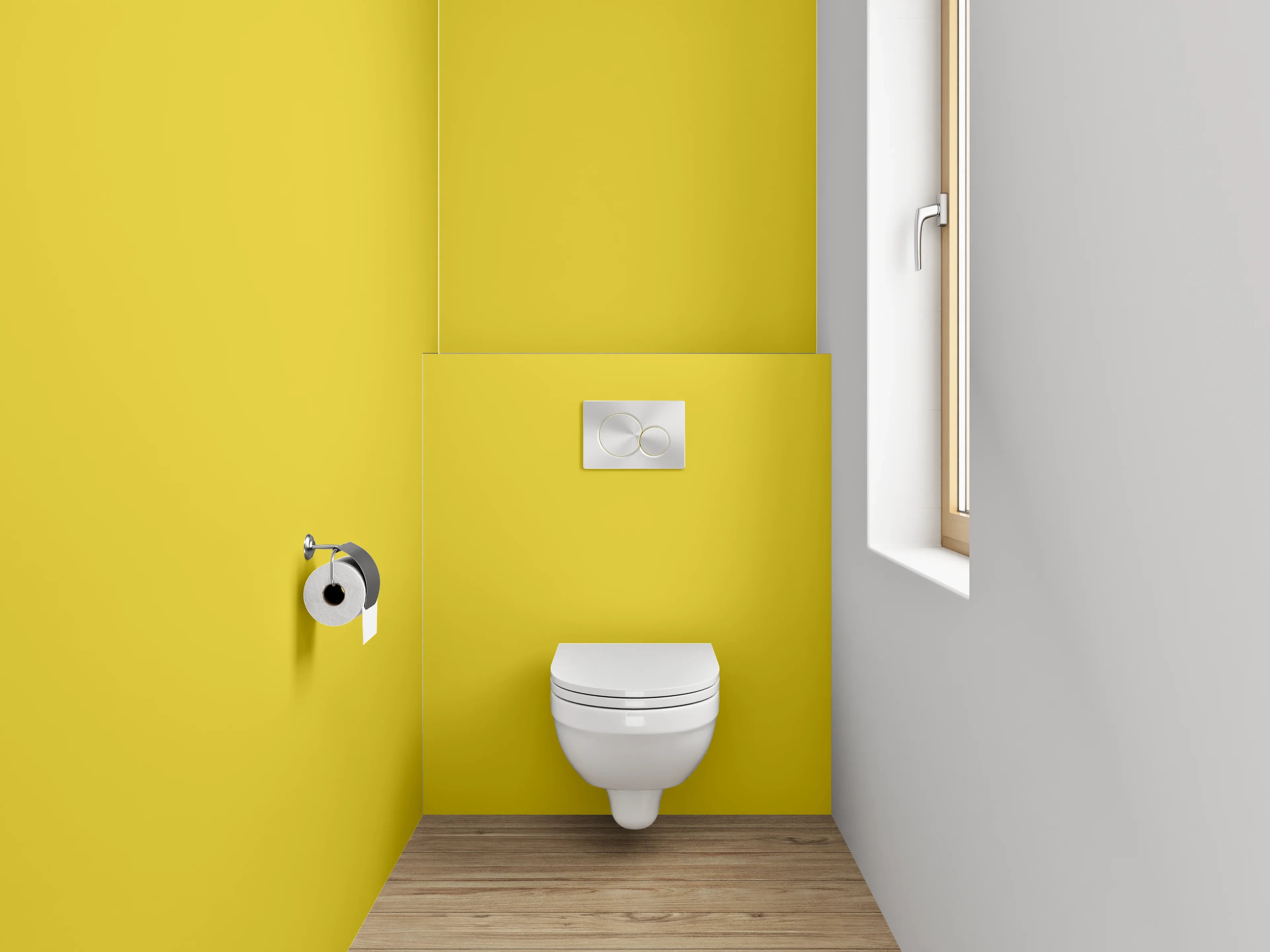 WC-Rückwand - RAL 1012 Zitronengelb