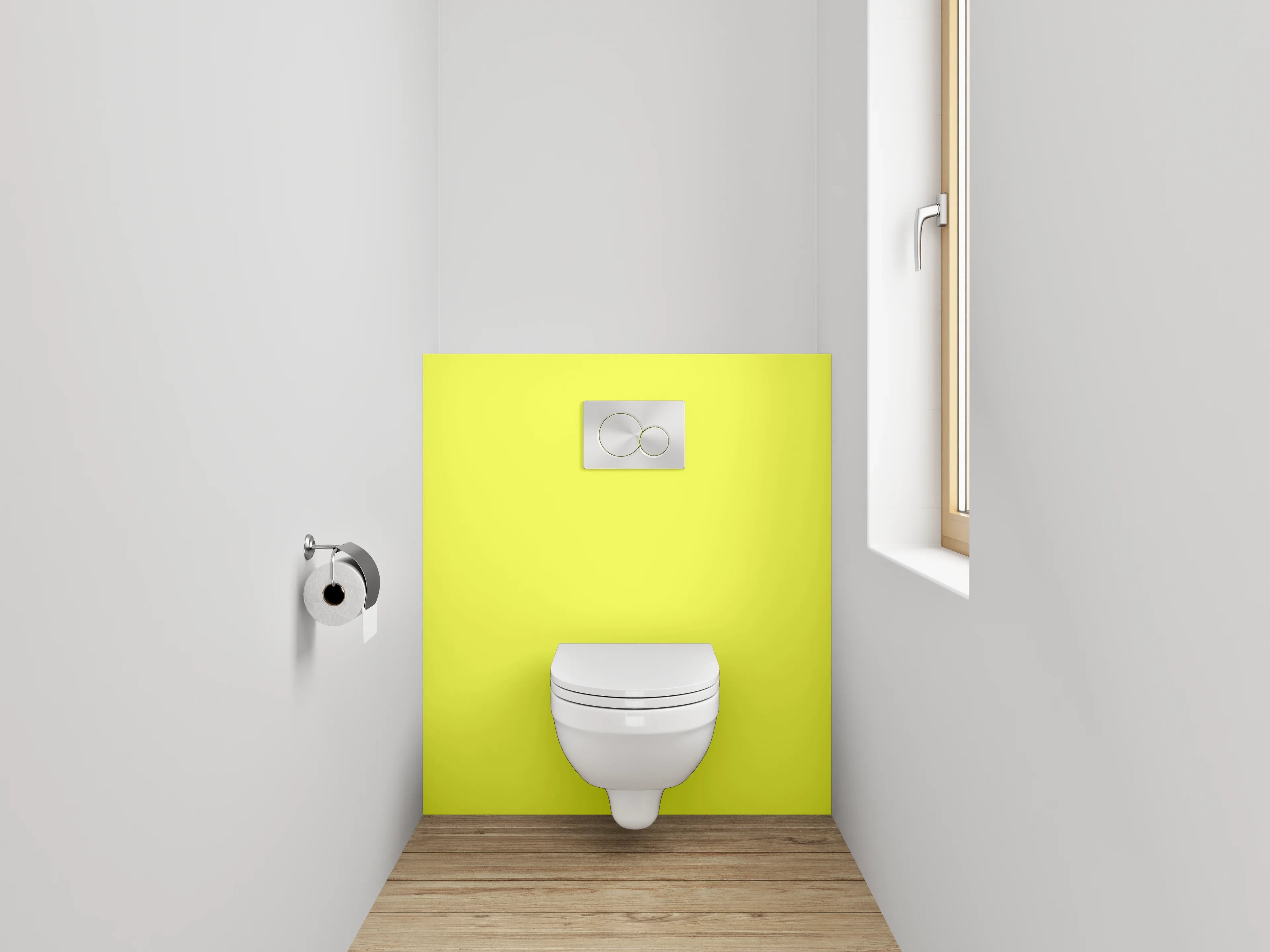 WC-Rückwand - RAL 1016 Schwefelgelb