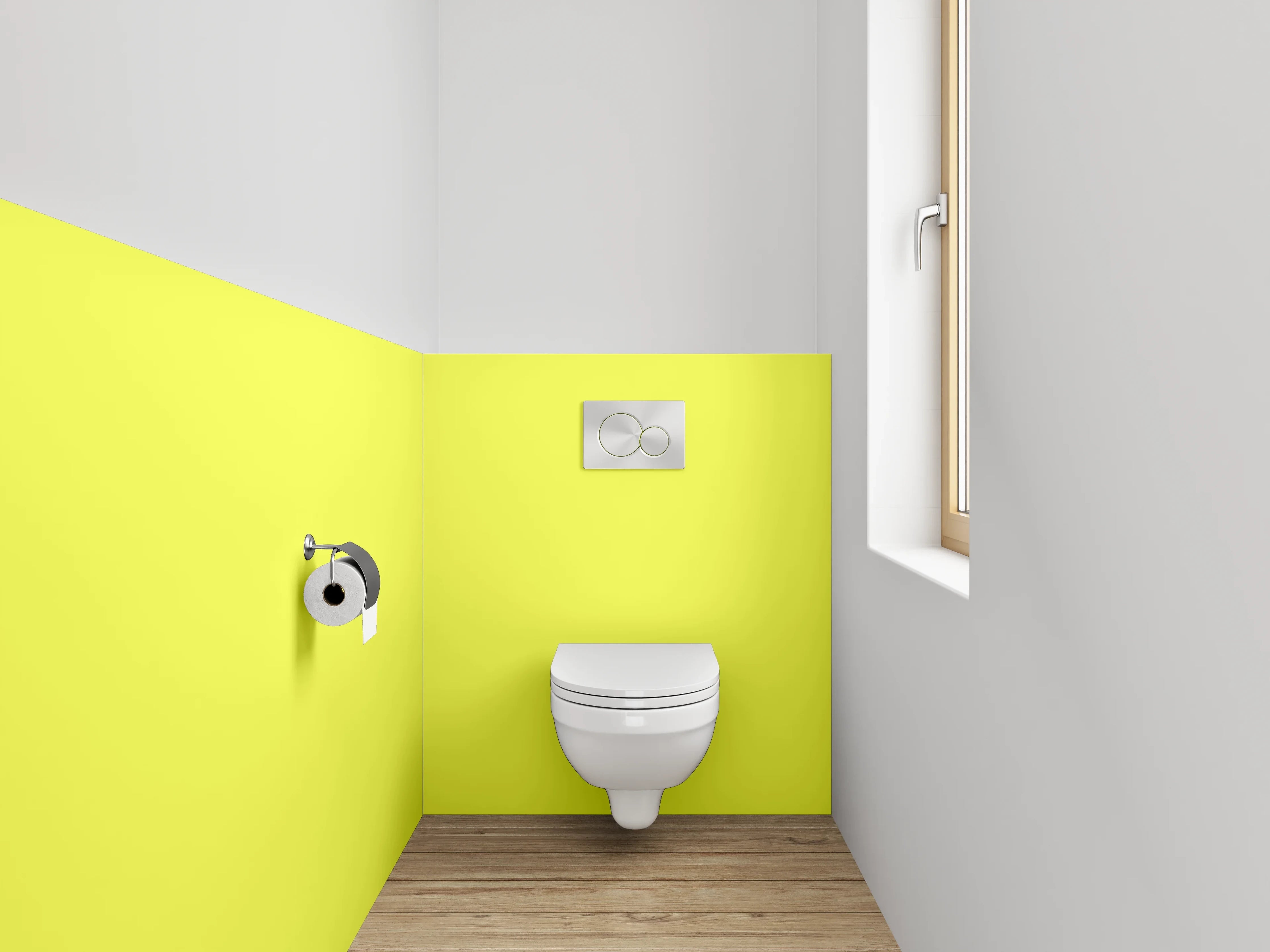 WC-Rückwand - RAL 1016 Schwefelgelb