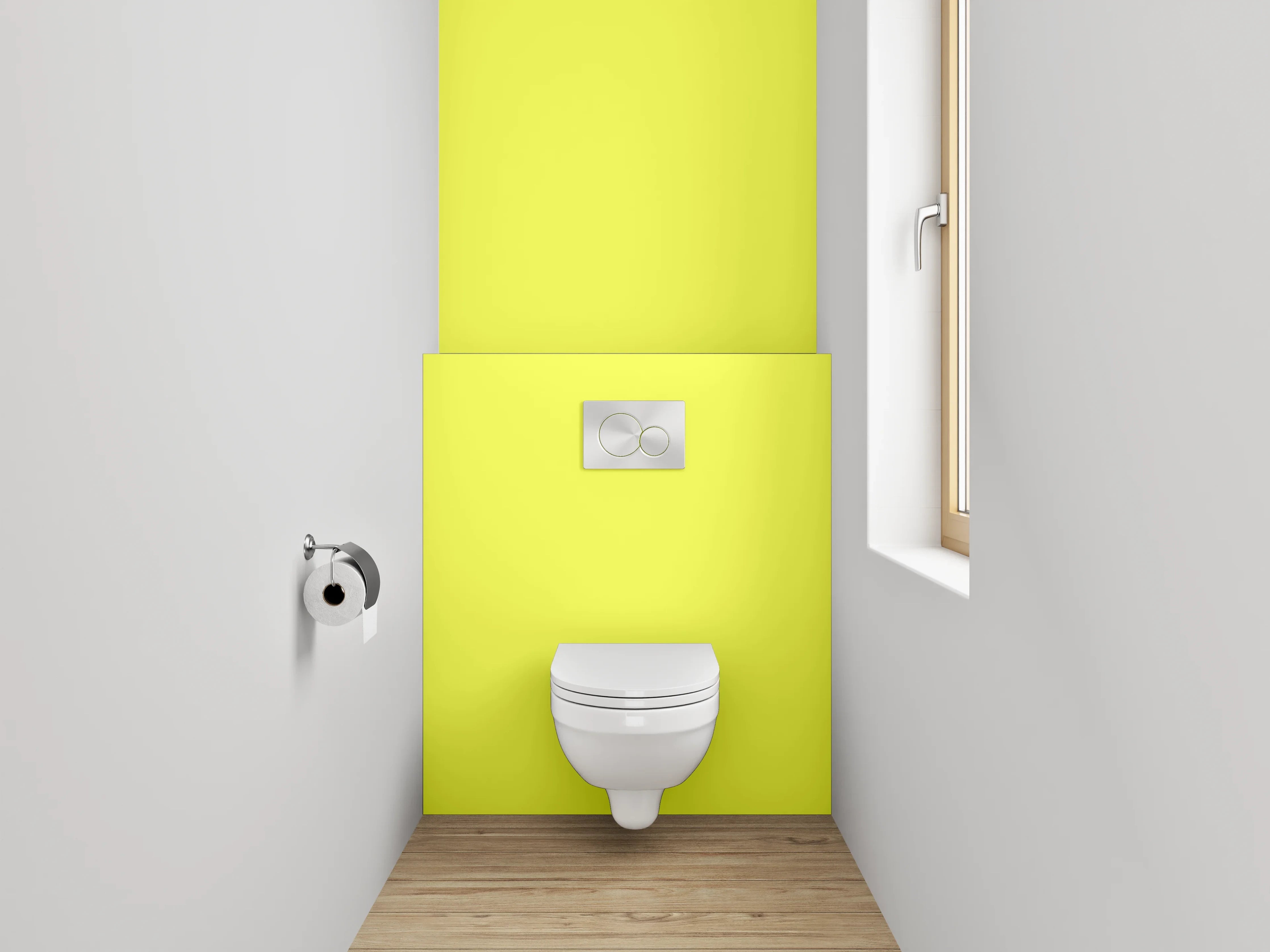 WC-Rückwand - RAL 1016 Schwefelgelb