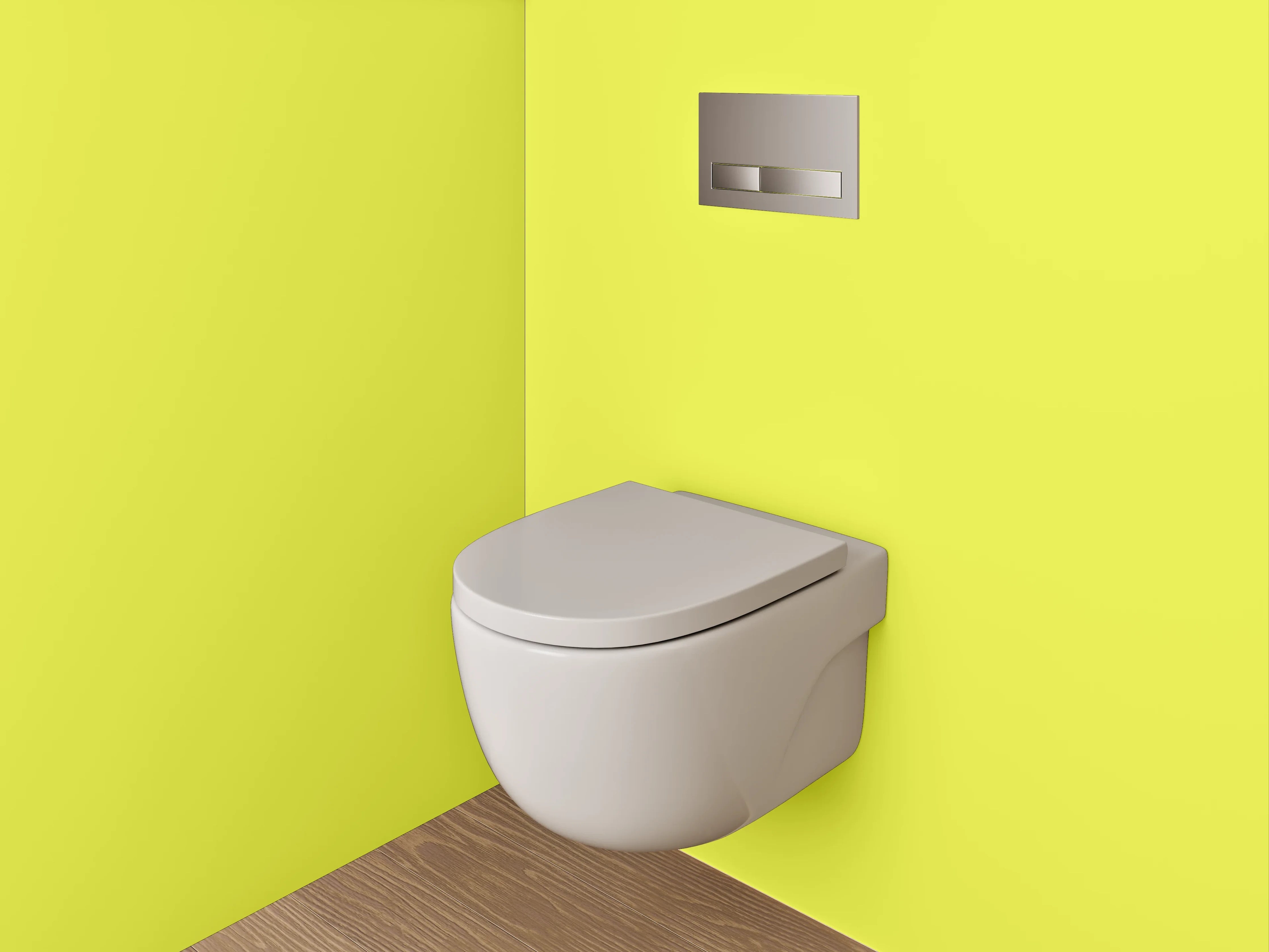 WC-Rückwand - RAL 1016 Schwefelgelb
