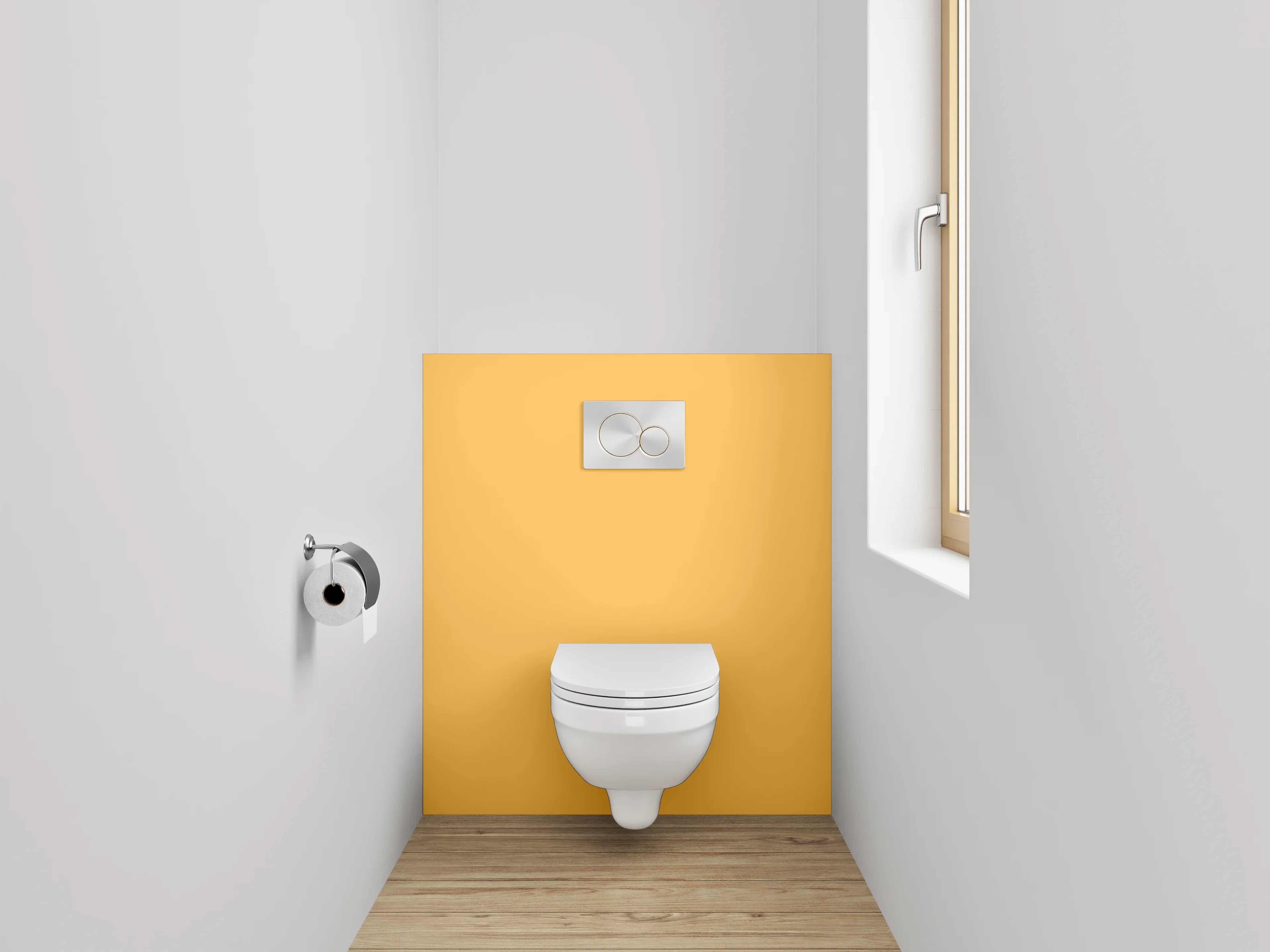 WC-Rückwand - RAL 1017 Safrangelb