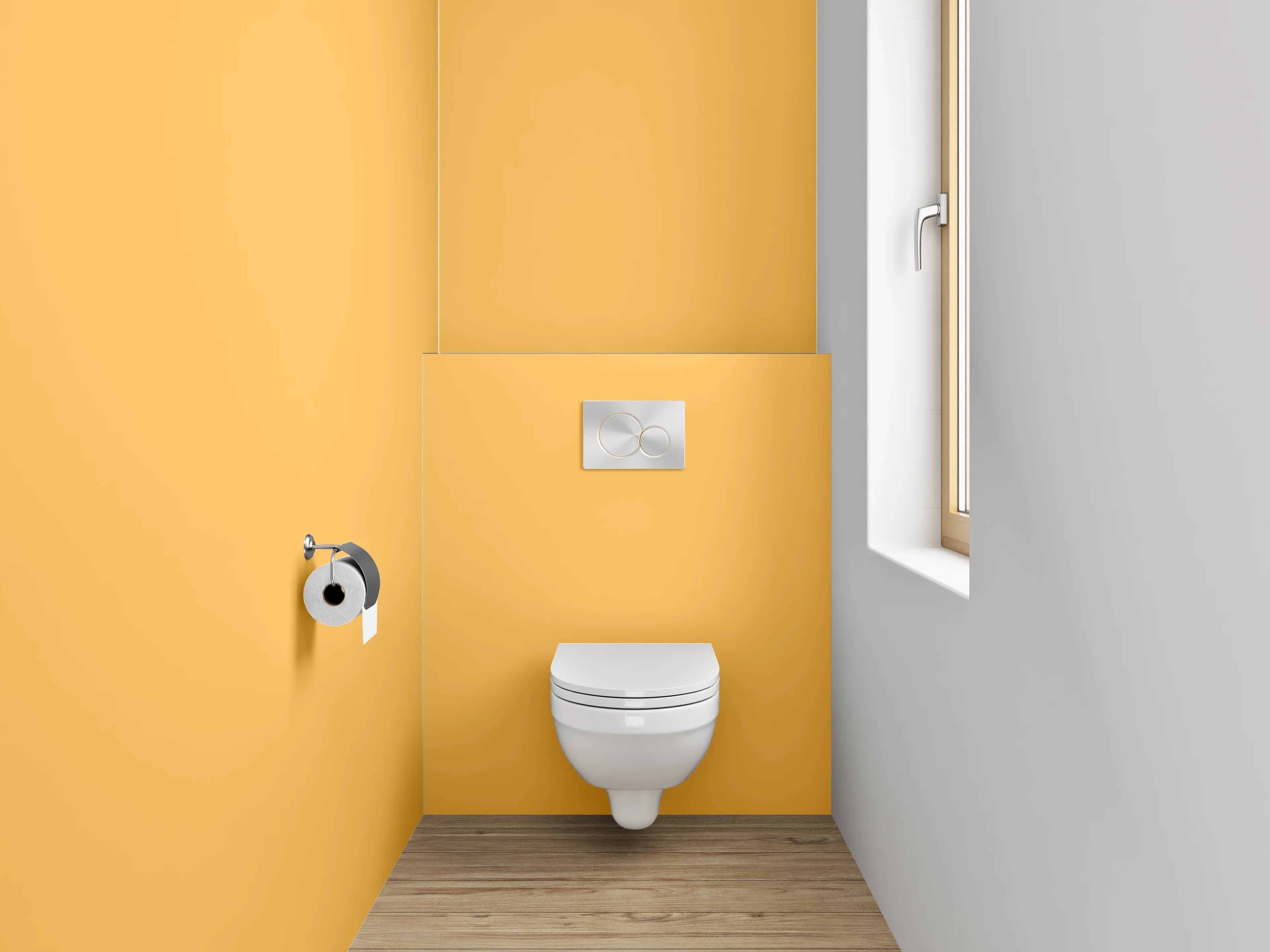 WC-Rückwand - RAL 1017 Safrangelb