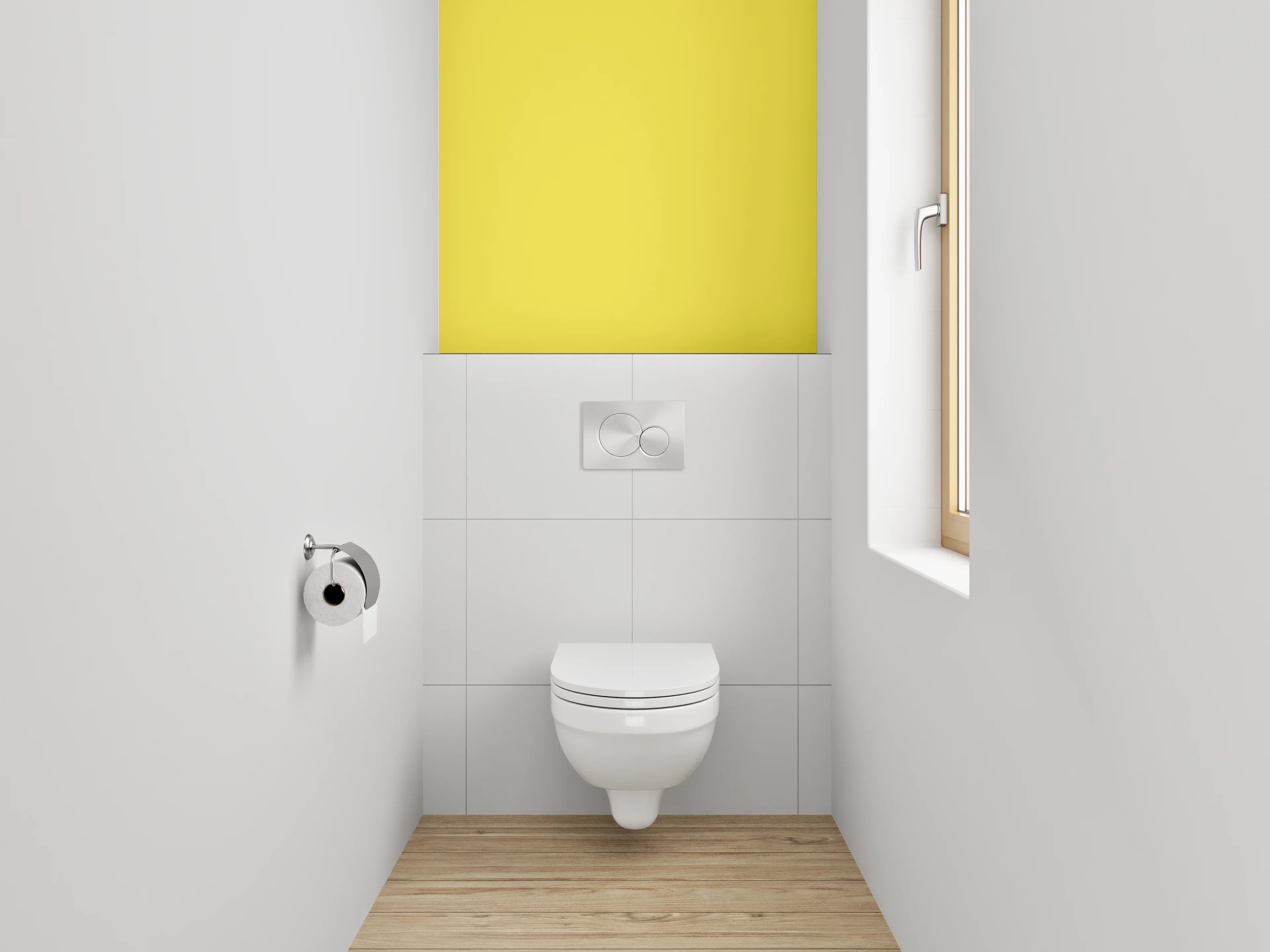 WC-Rückwand - RAL 1018 Zinkgelb