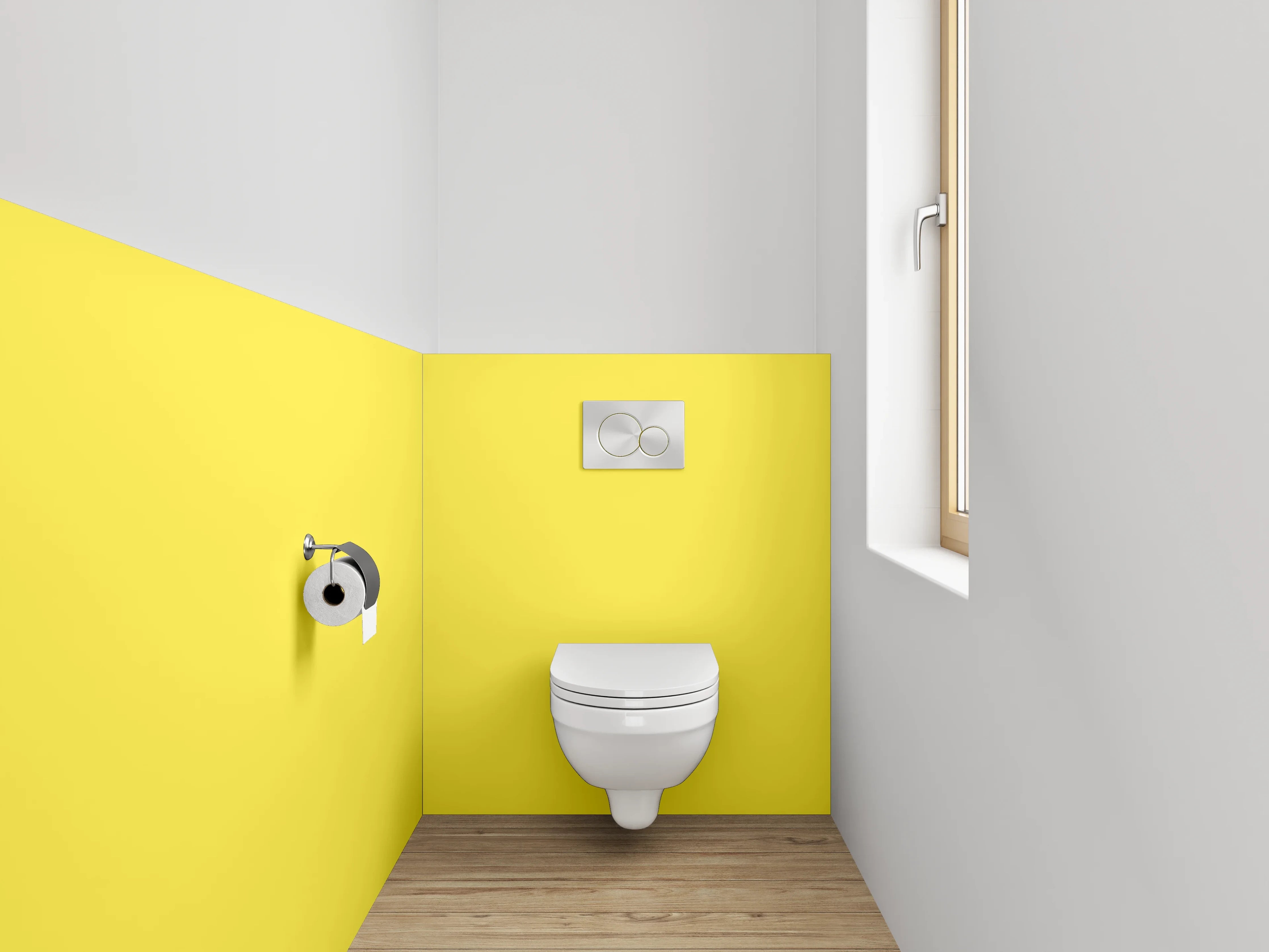 WC-Rückwand - RAL 1018 Zinkgelb
