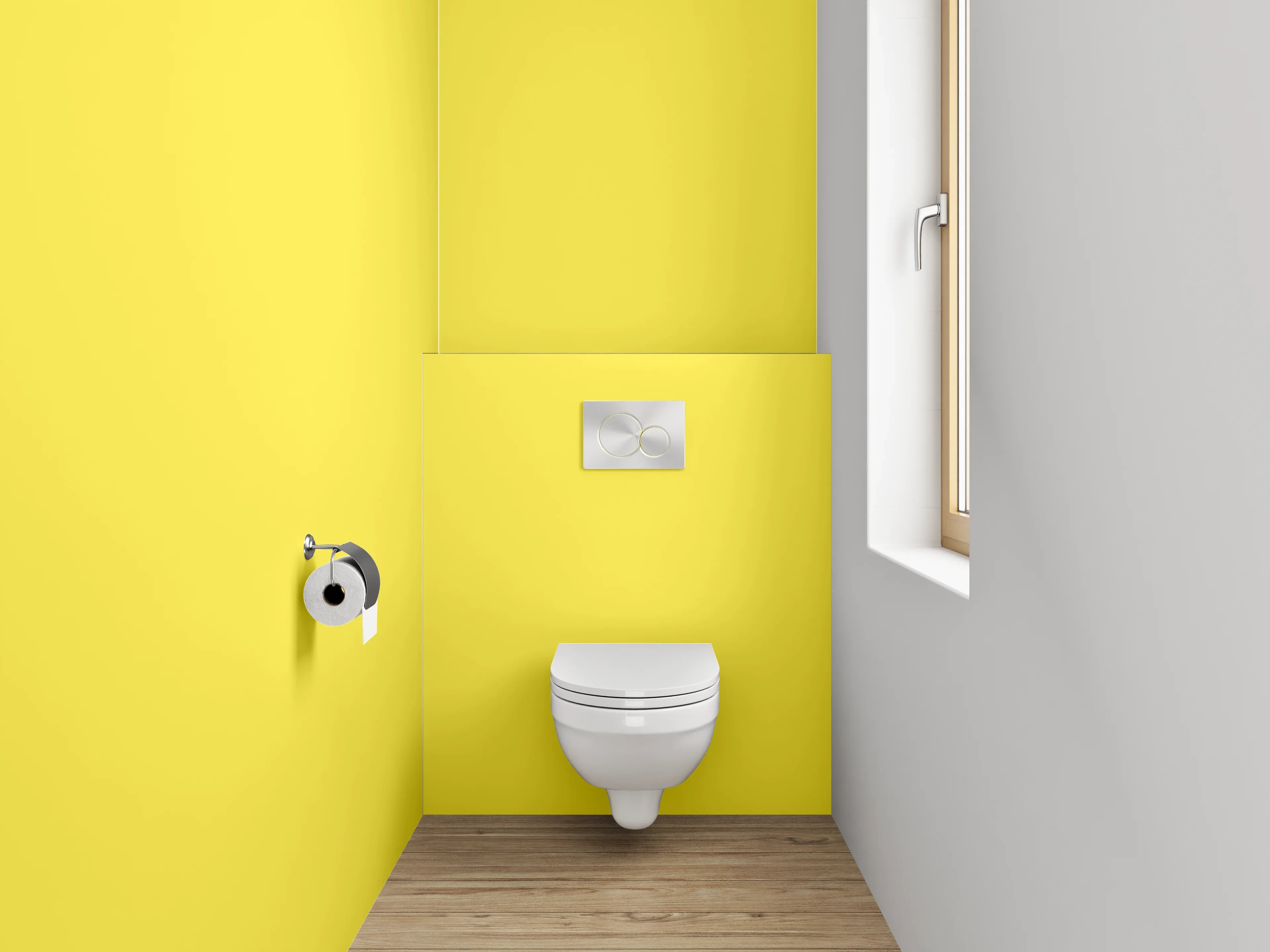 WC-Rückwand - RAL 1018 Zinkgelb