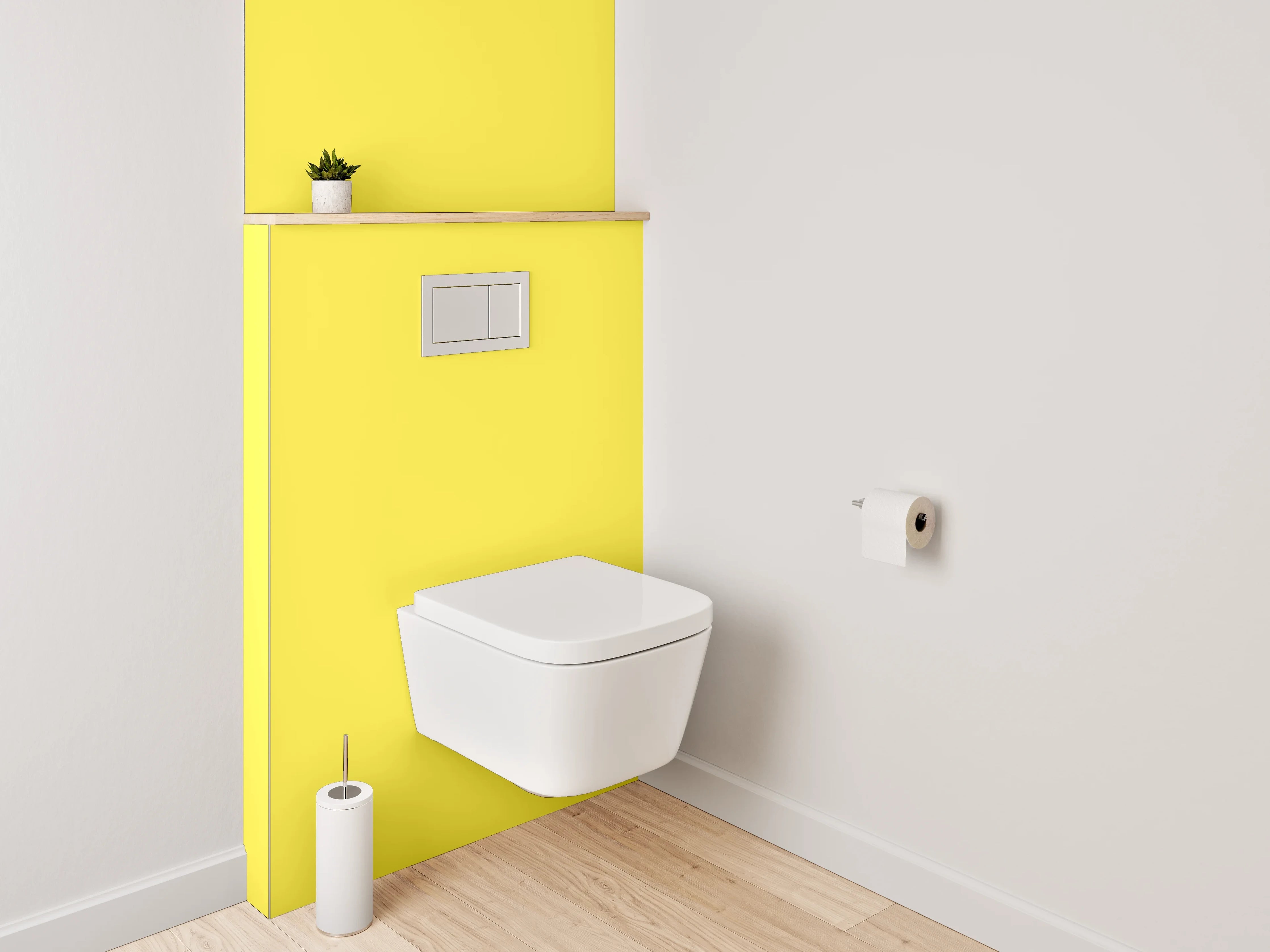 WC-Rückwand - RAL 1018 Zinkgelb