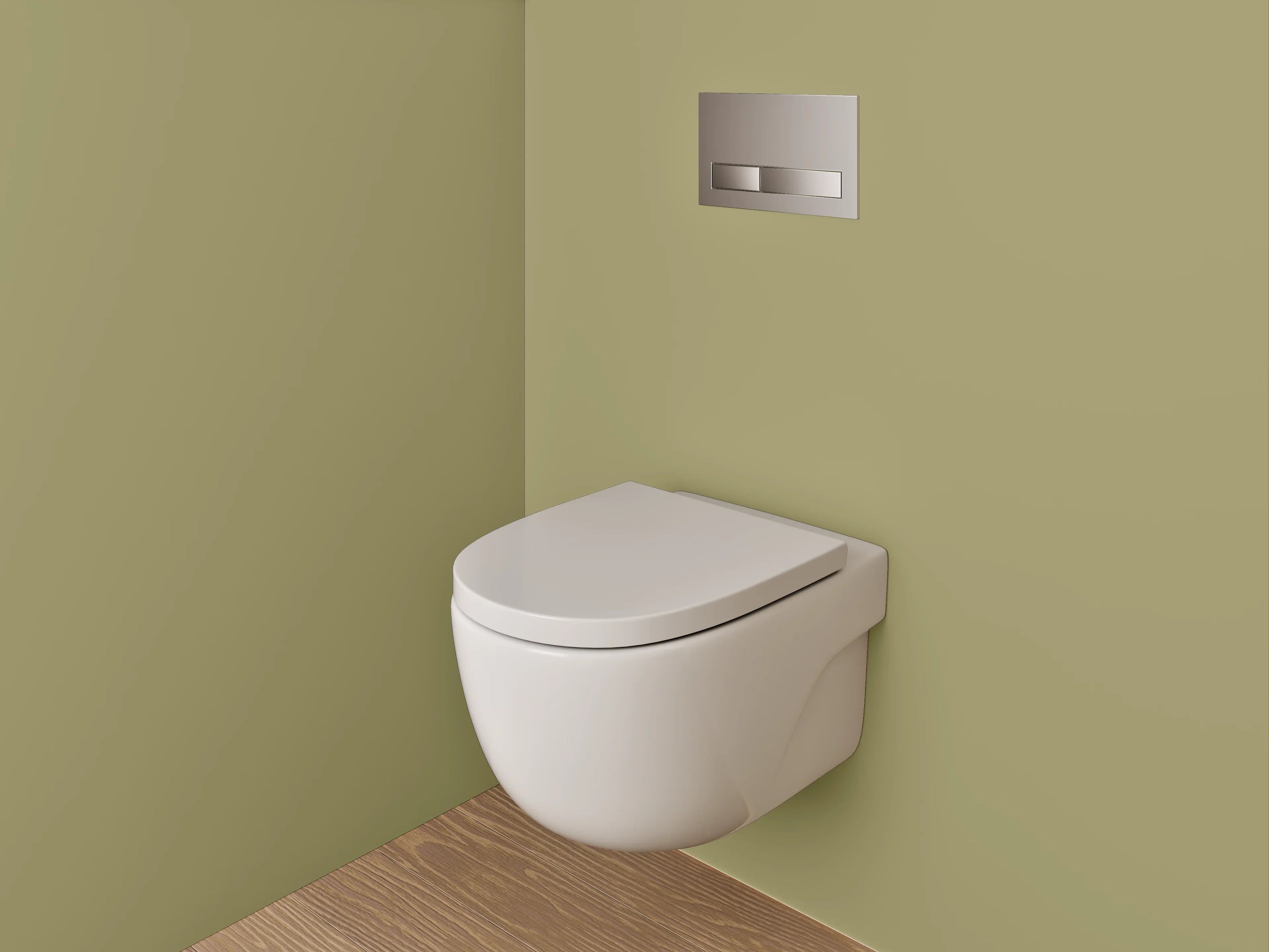 WC-Rückwand - RAL 1020 Olivgelb