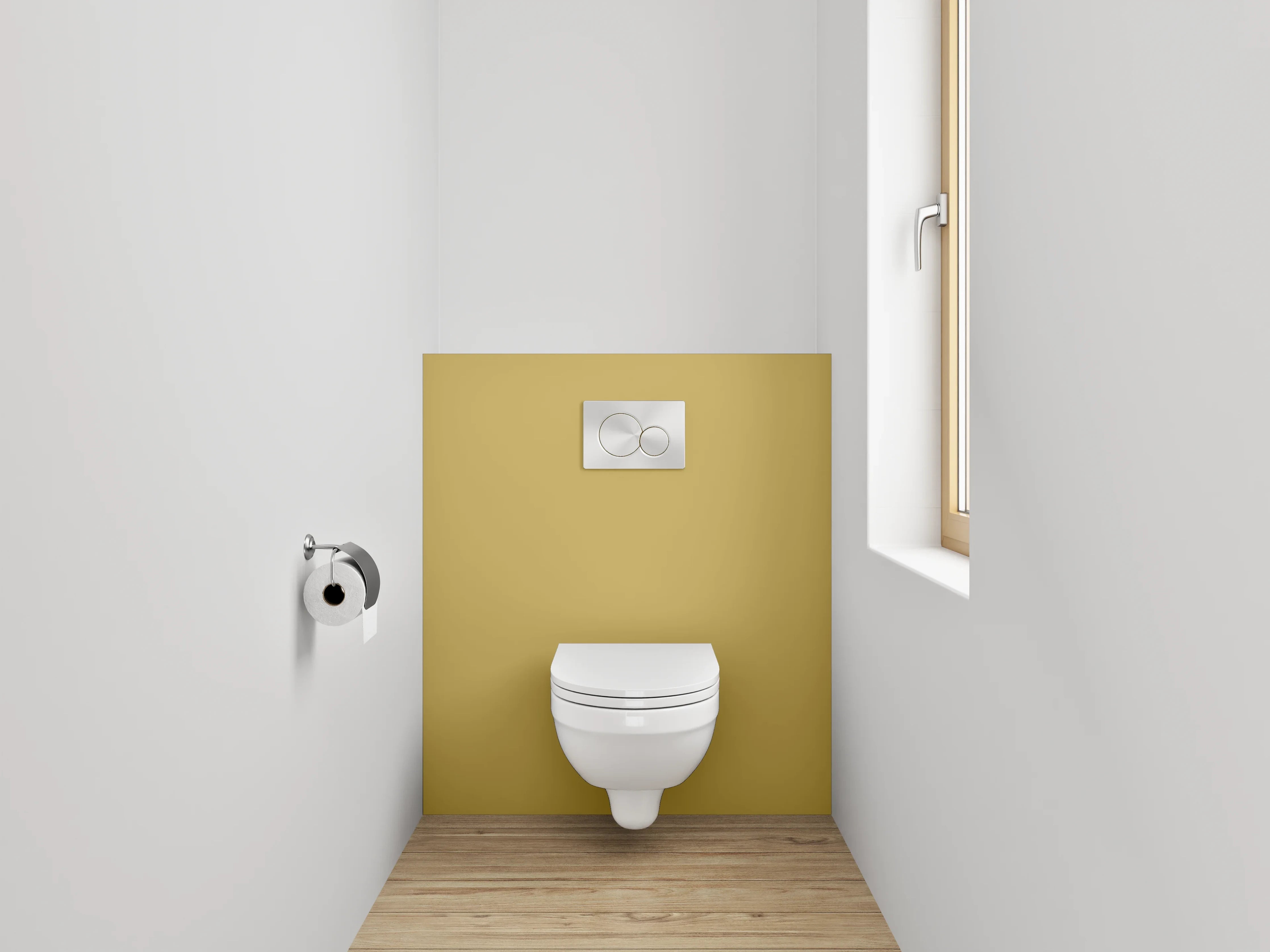 WC-Rückwand - RAL 1024 Ockergelb
