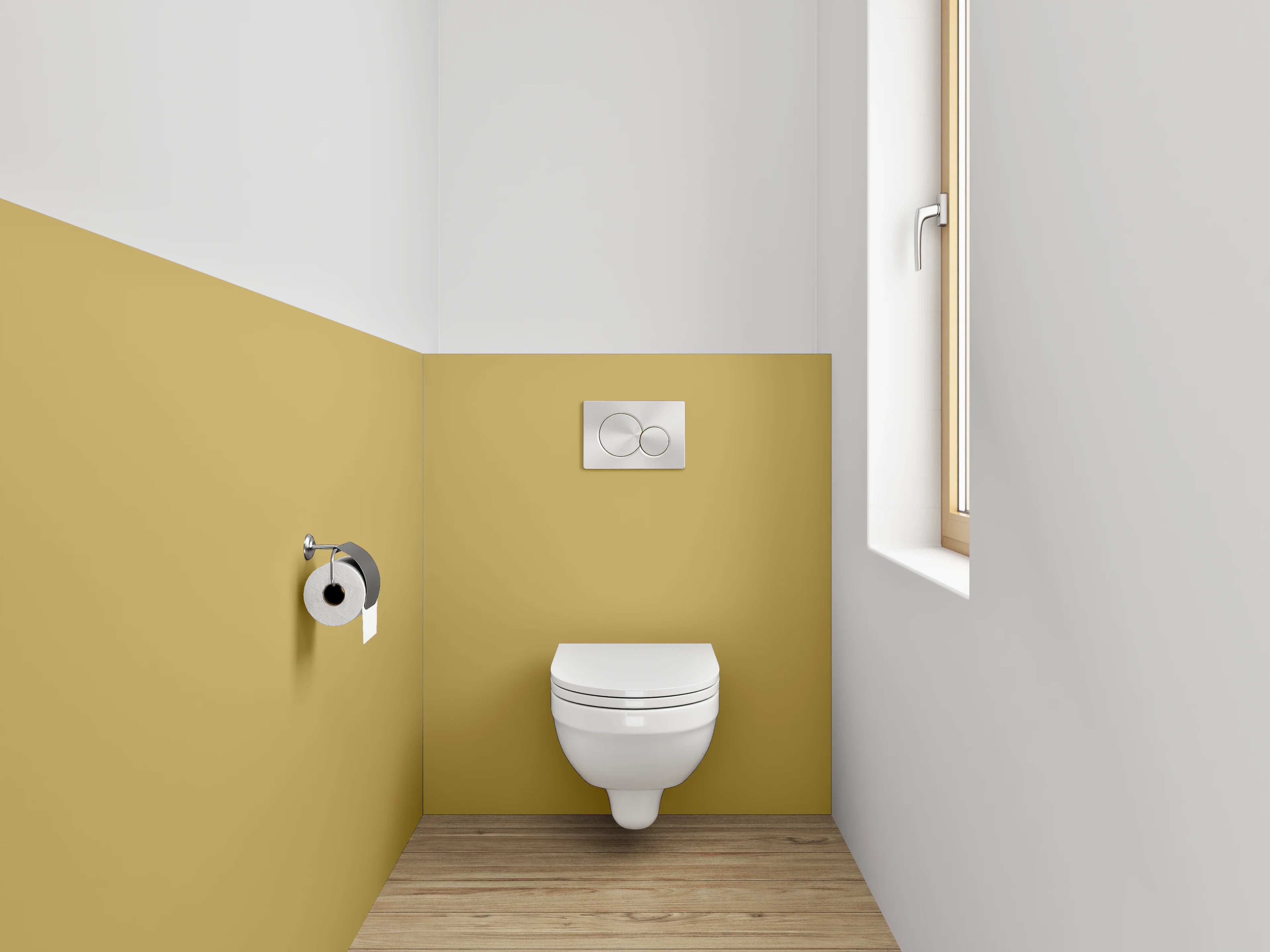 WC-Rückwand - RAL 1024 Ockergelb