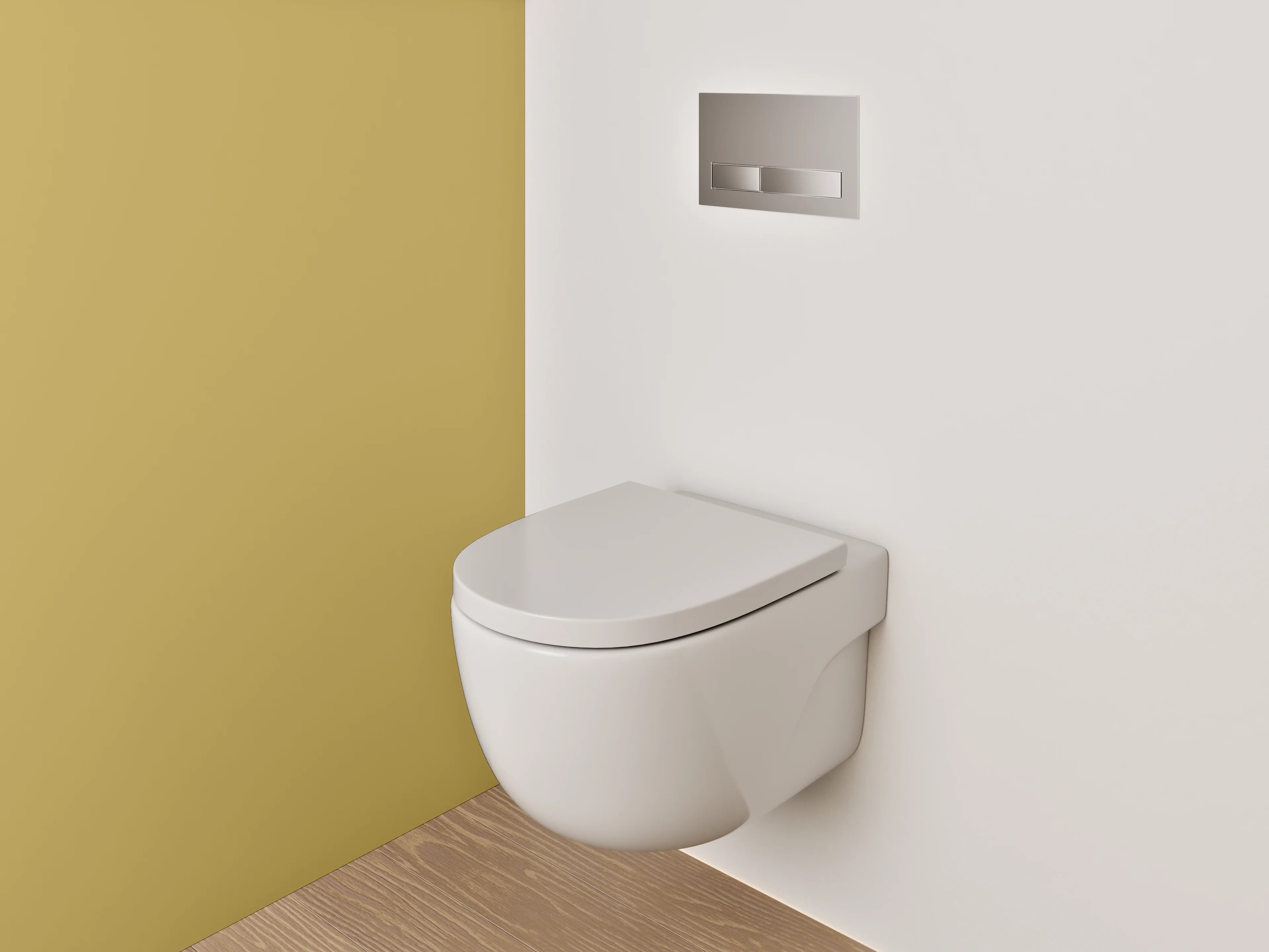 WC-Rückwand - RAL 1024 Ockergelb
