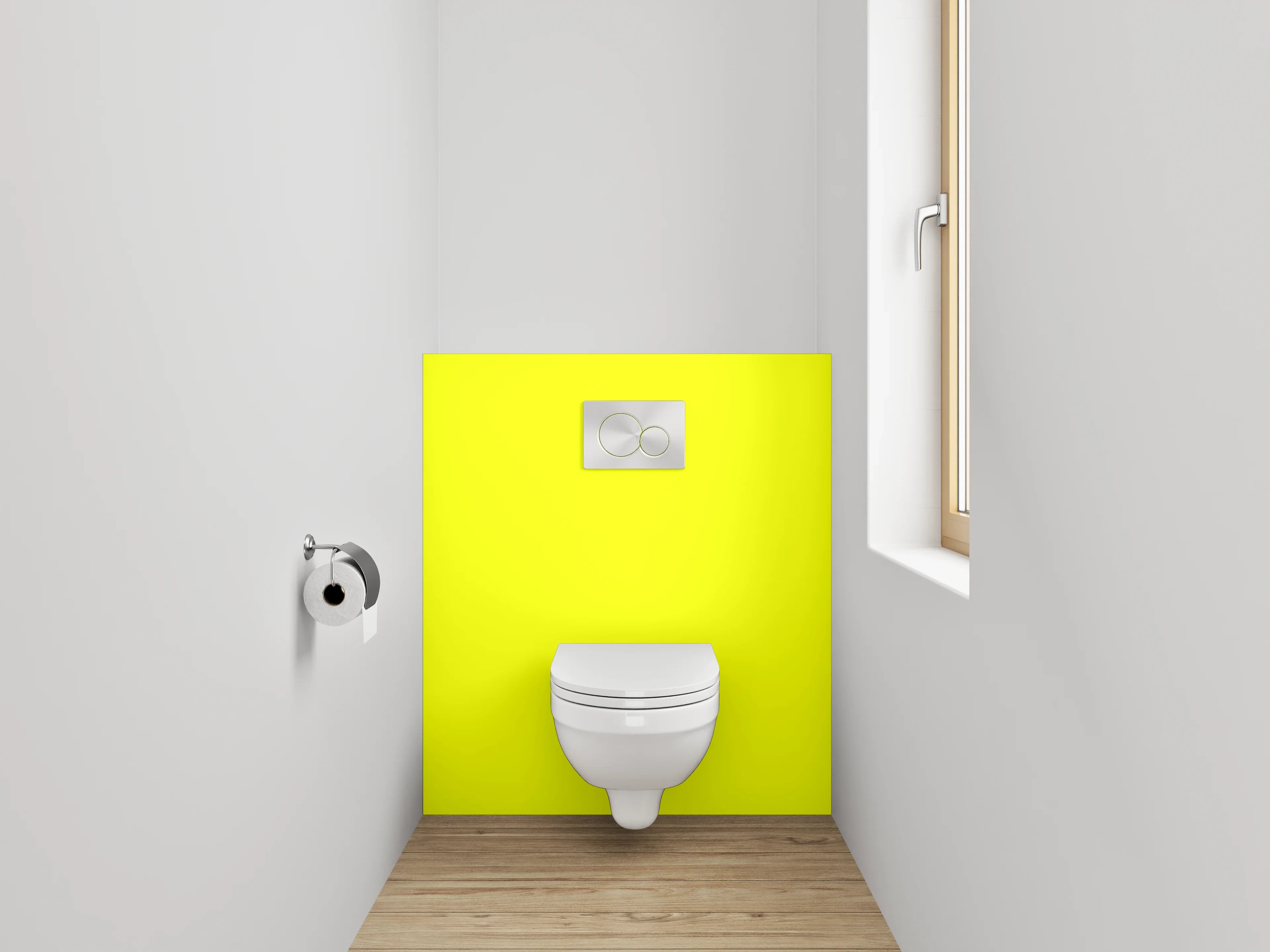 WC-Rückwand - RAL 1026 Leuchtgelb