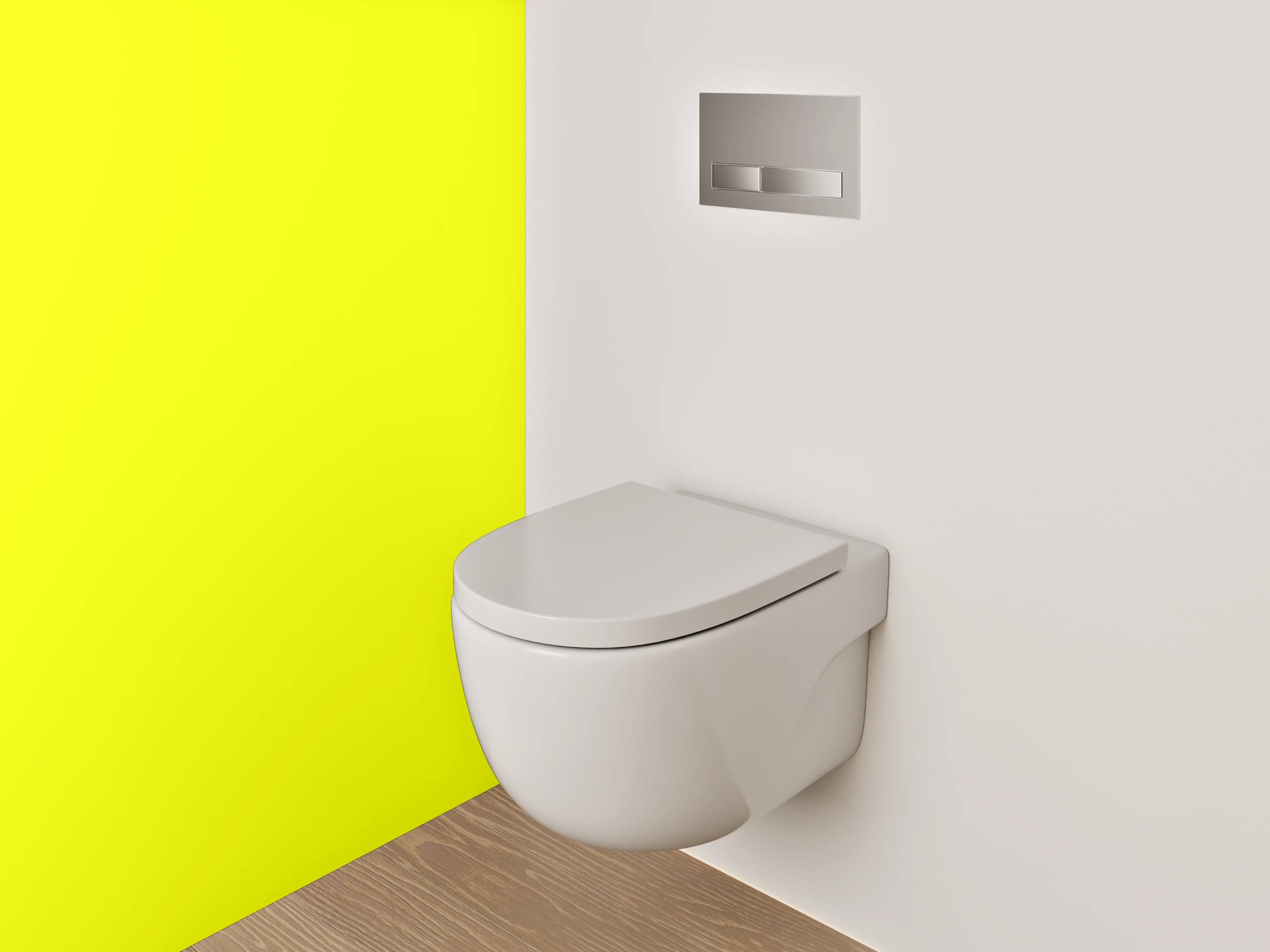WC-Rückwand - RAL 1026 Leuchtgelb