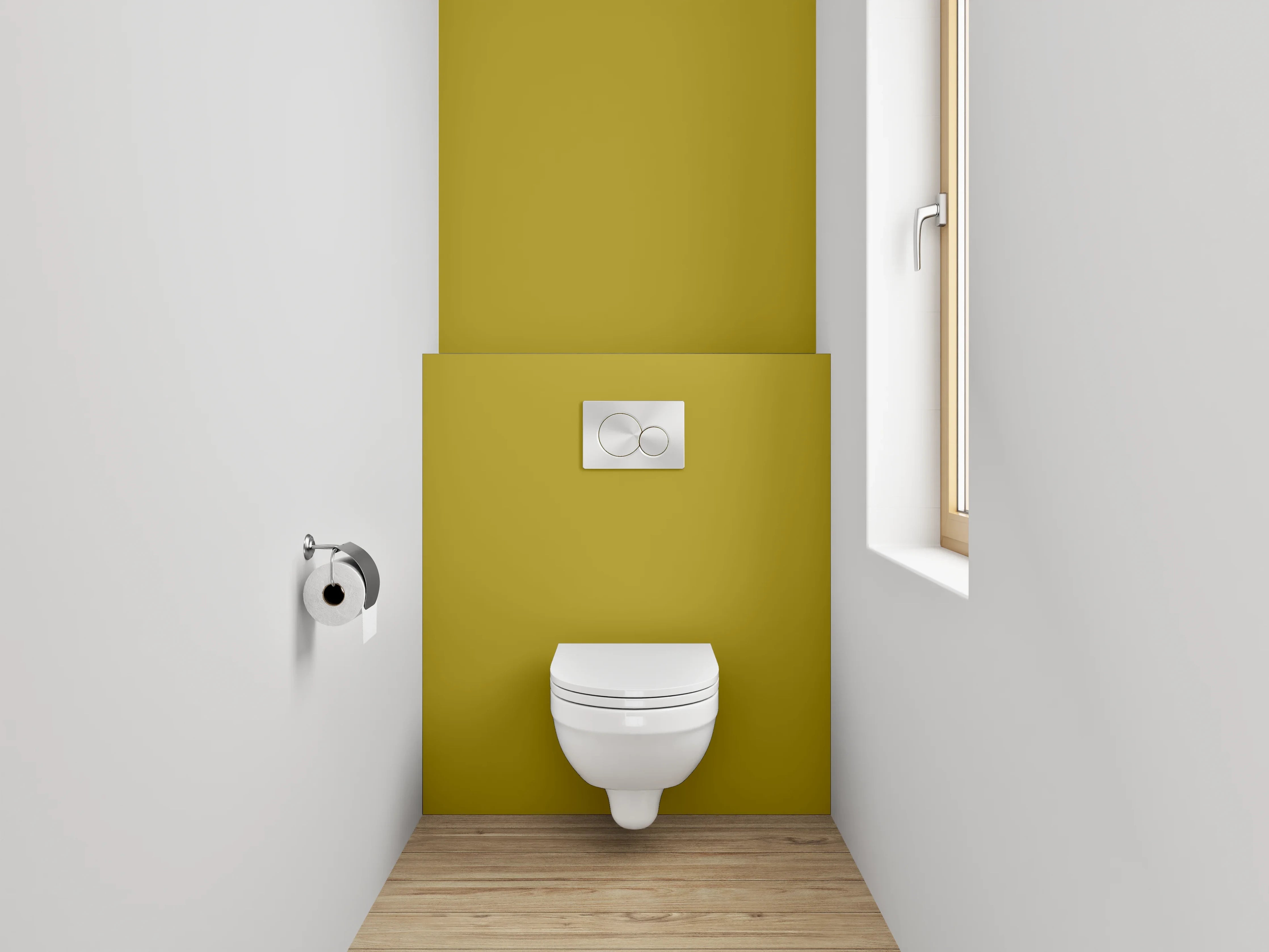 WC-Rückwand - RAL 1027 Currygelb