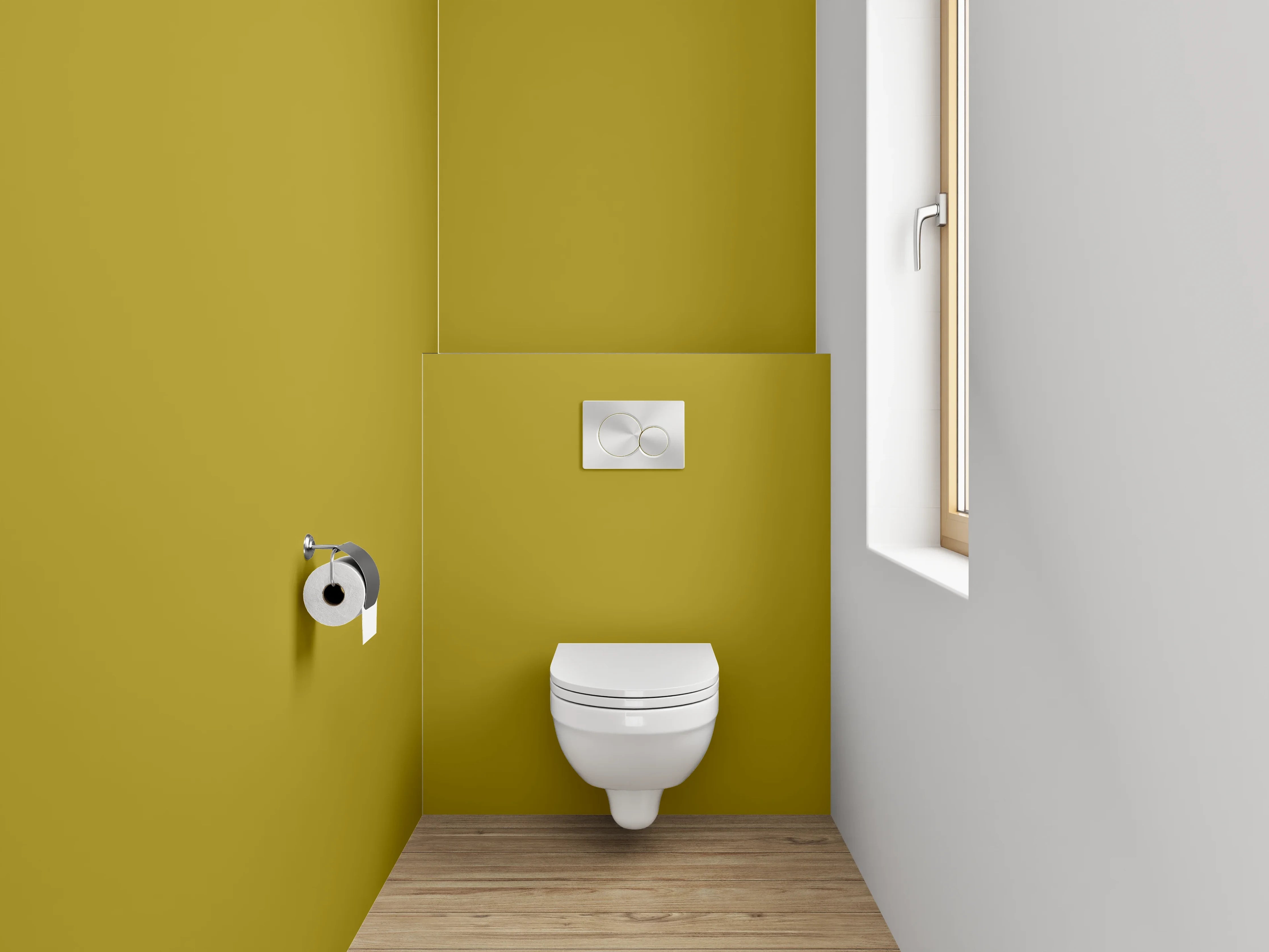 WC-Rückwand - RAL 1027 Currygelb