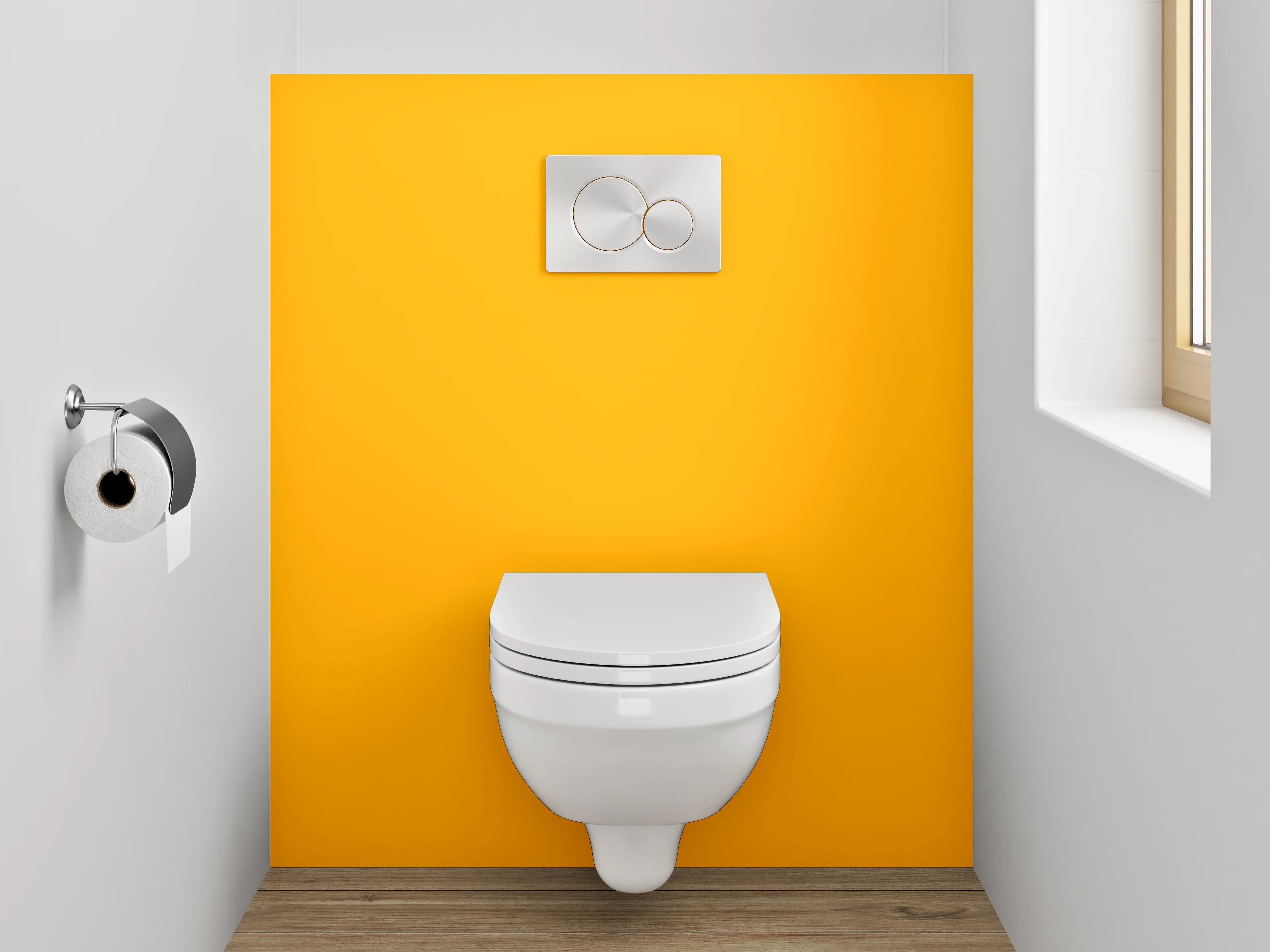 WC-Rückwand - RAL 1028 Melonengelb
